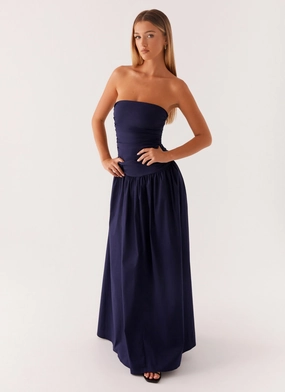 Carmel Maxi Dress - Navy Breathable wear Seamless Finish