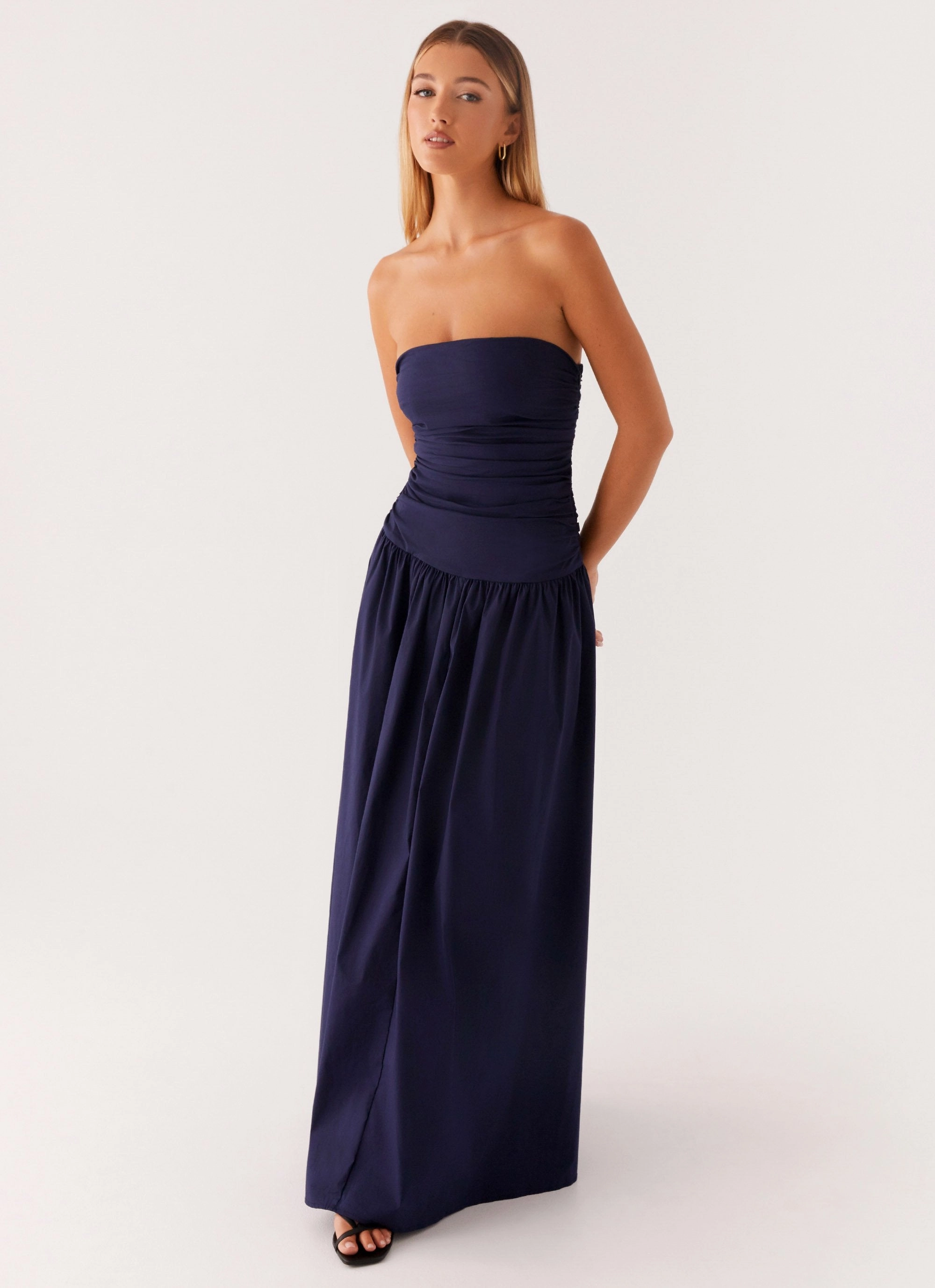 Perfect Comfort Wear Sleek Flex Carmel Maxi Dress - Navy