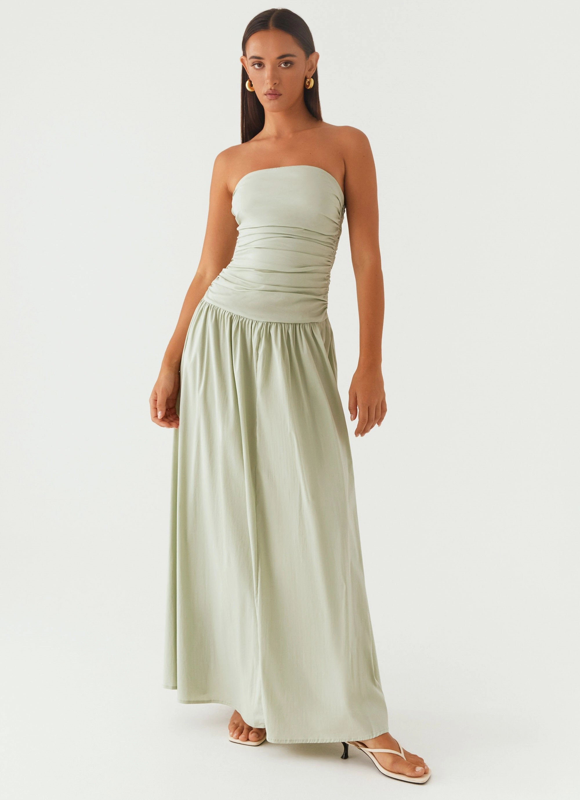 Carmel Maxi Dress - Sage Soft Tone Bright Vibe