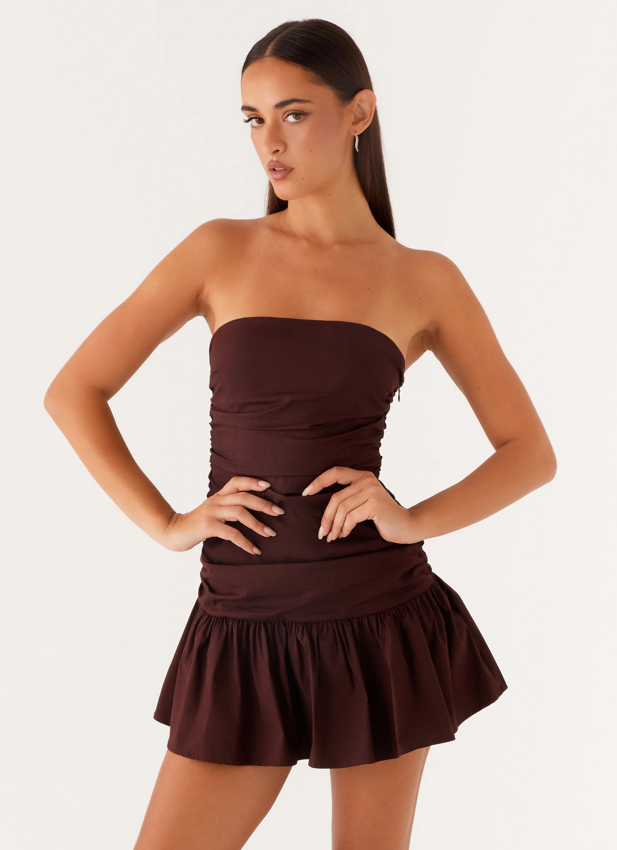 Office Fit Carmel Mini Dress - Chocolate