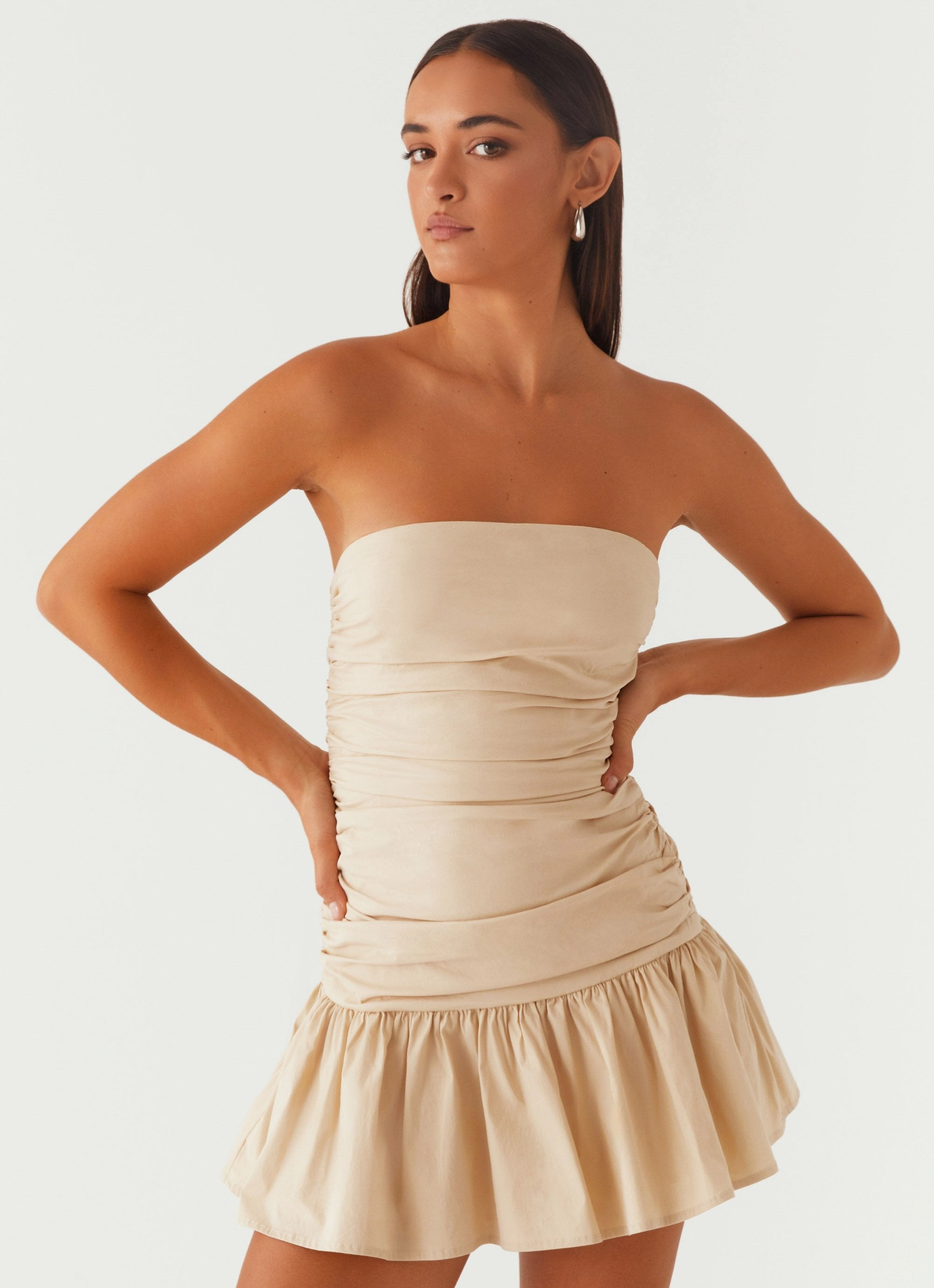 Carmel Mini Dress - Ivory Elegant Wearable