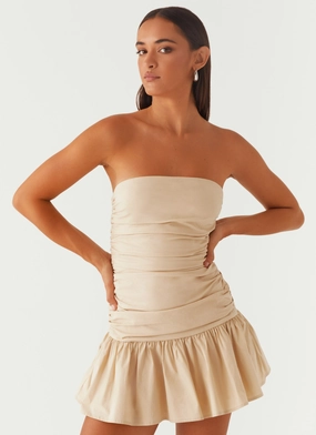 Carmel Mini Dress - Ivory Elegant Wearable