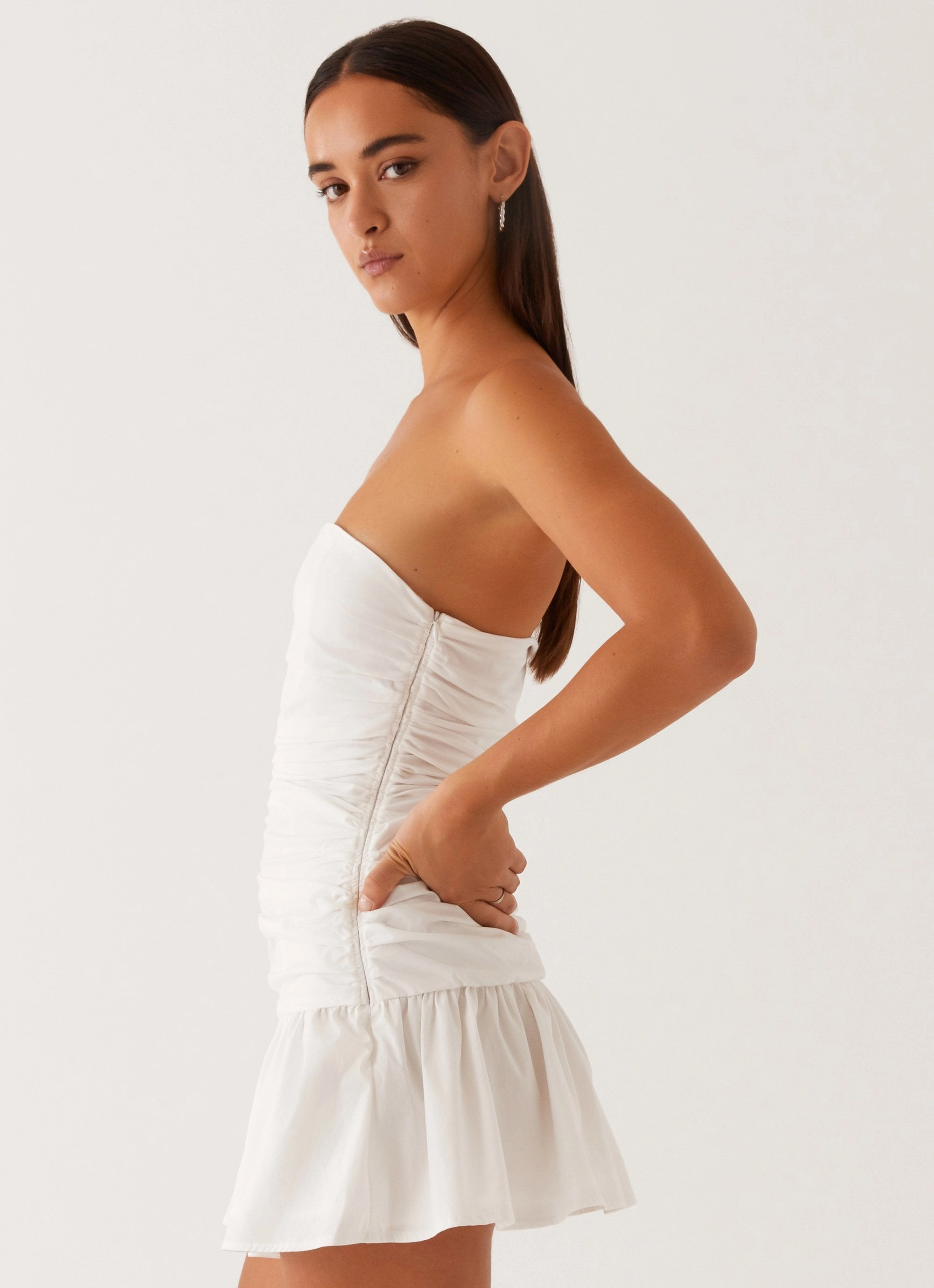 Carmel Mini Dress - White LightweightMaterial