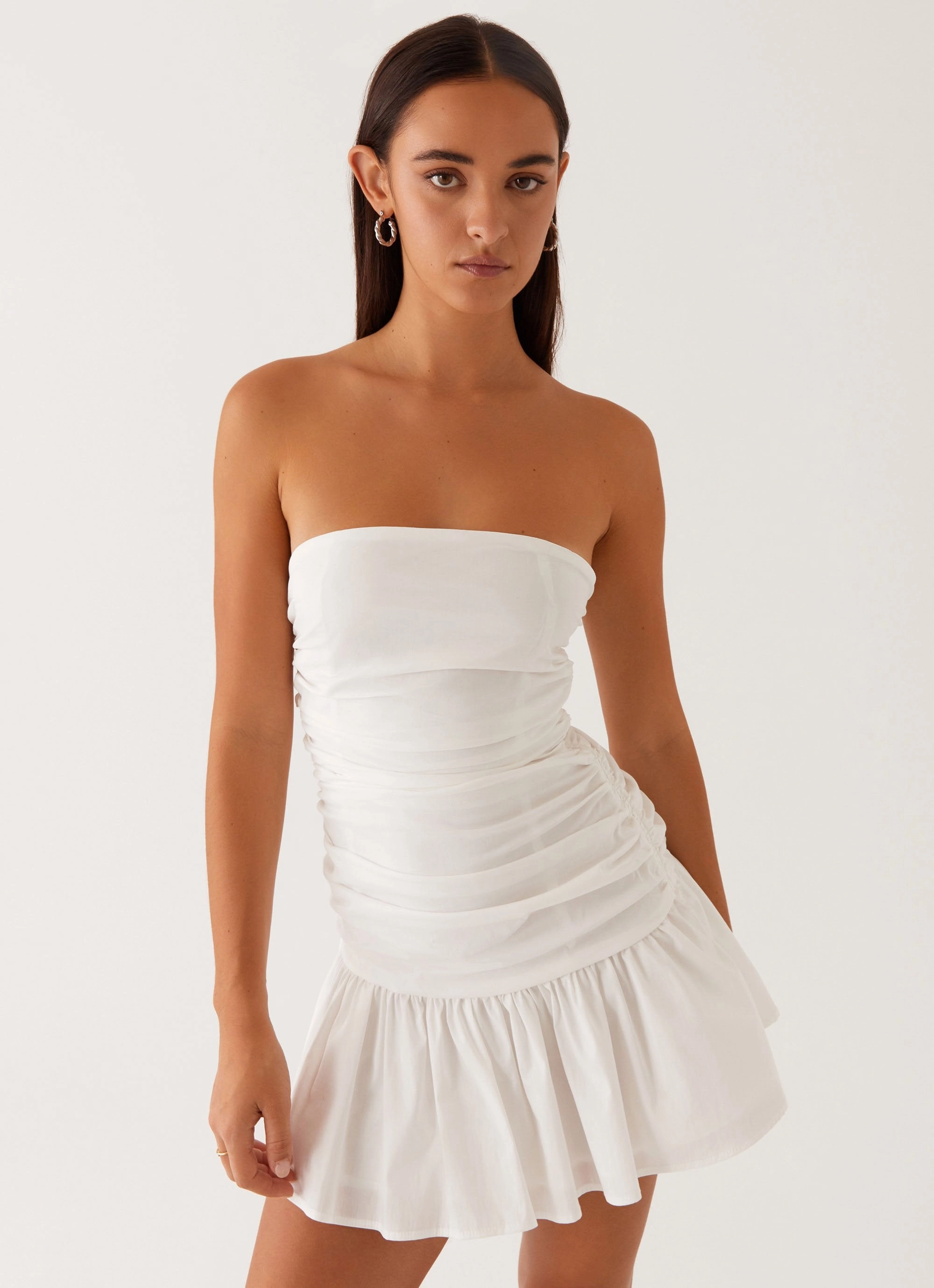 Carmel Mini Dress - White Simple formal dress Night wear