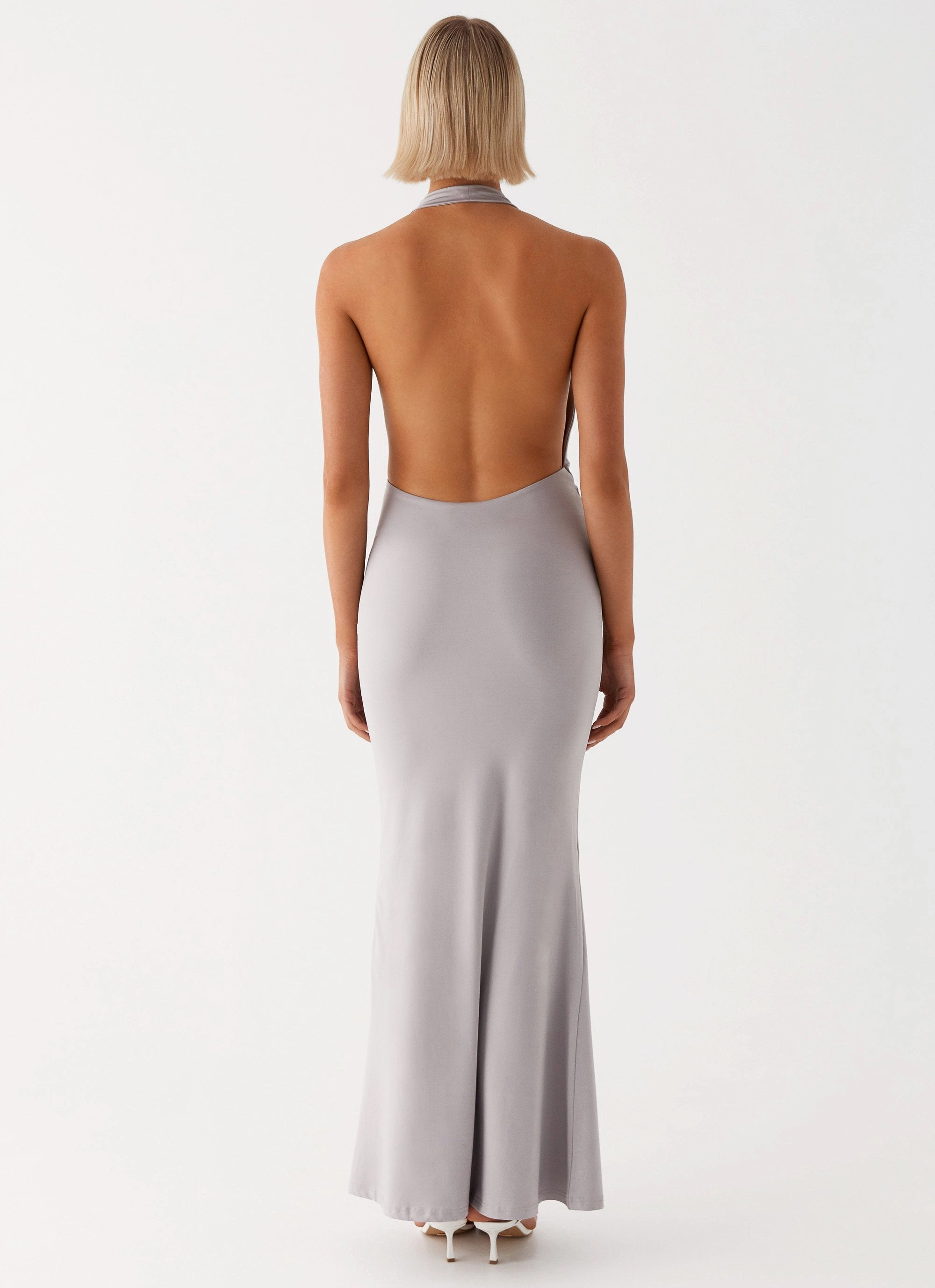 Carmella Maxi Dress - Grey Sleeve Light Stylish party wear