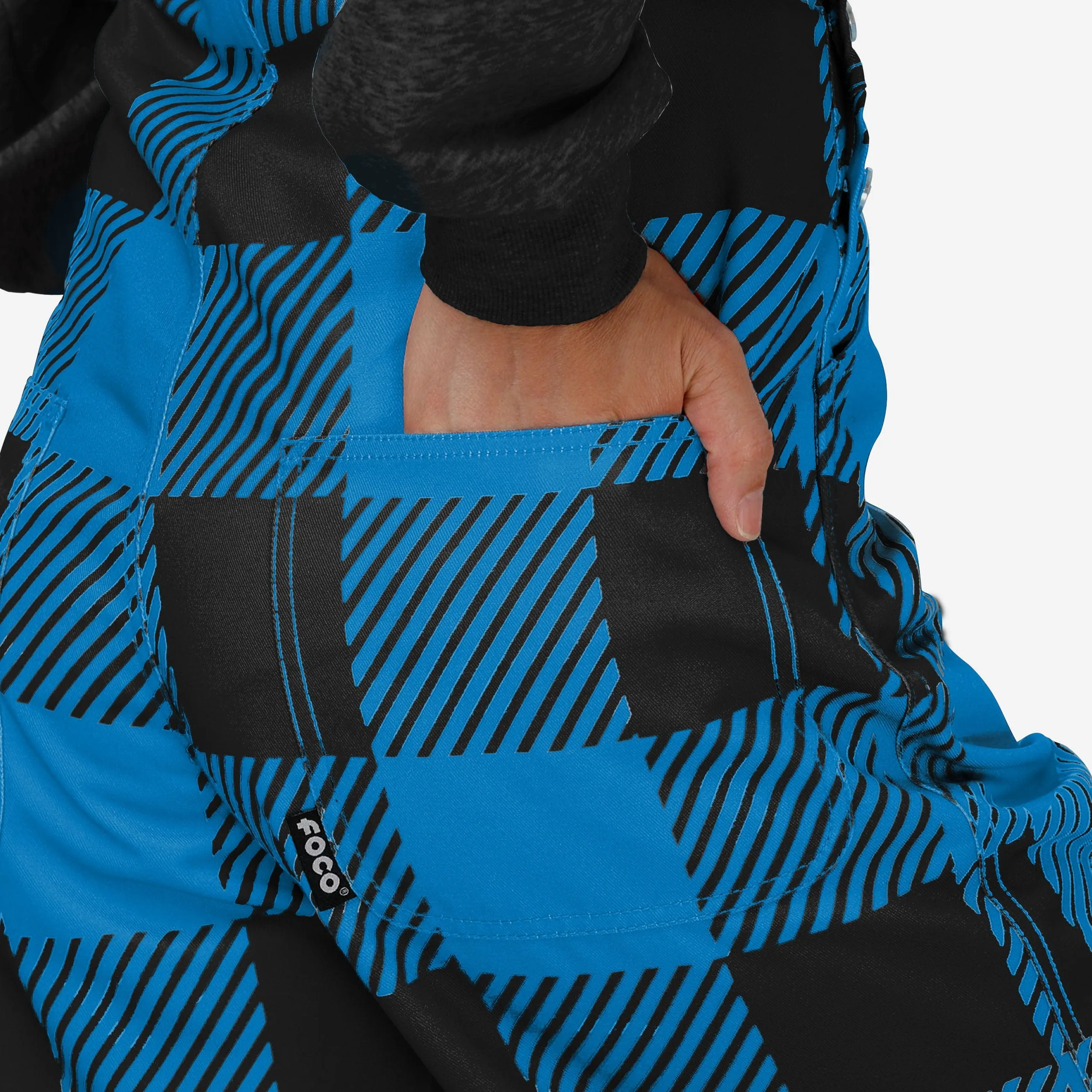 Carolina Panthers Womens Plaid Bib Overalls