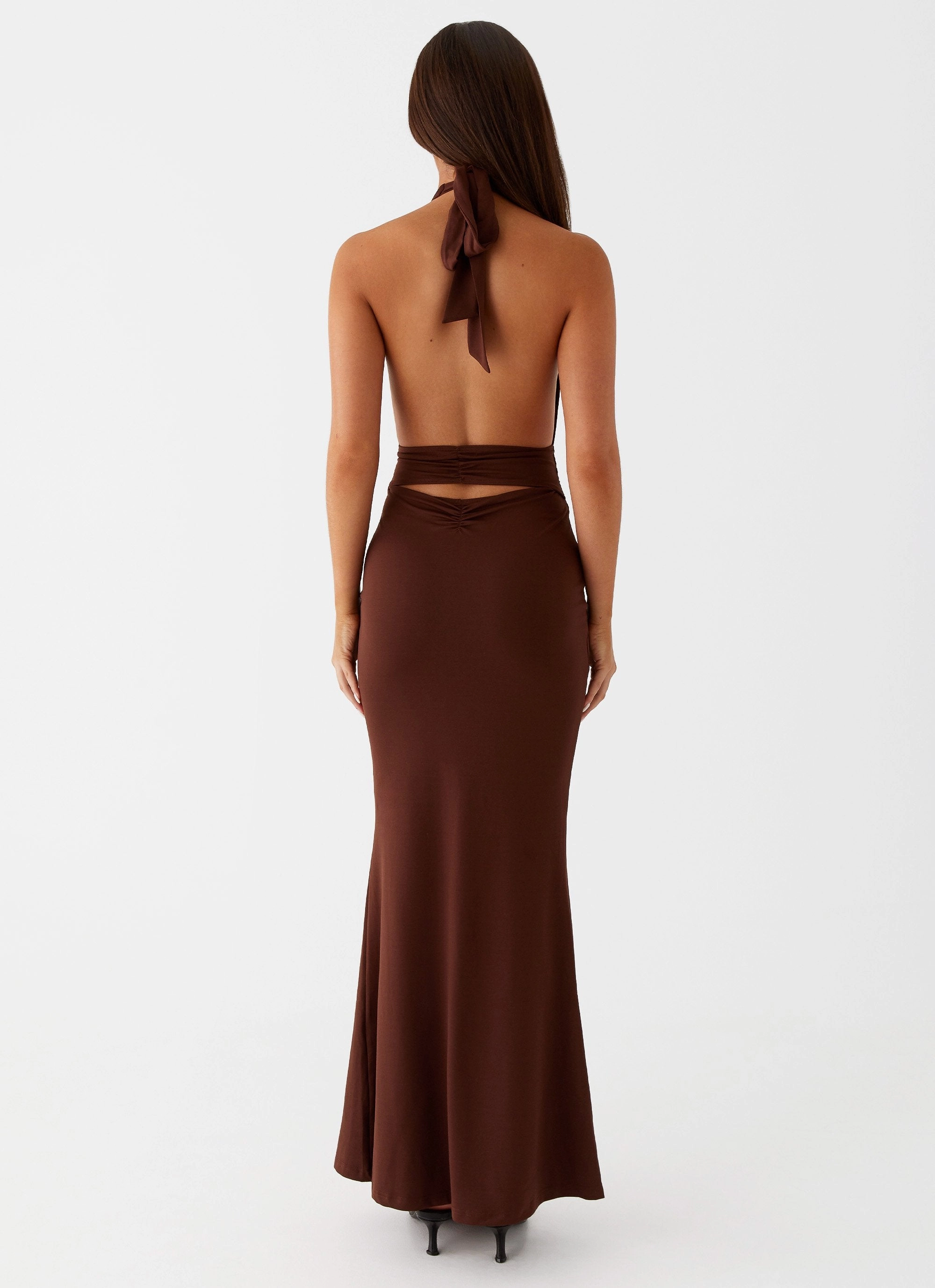 Flattering Design Petal Zone Carolina Twist Maxi Dress - Chocolate