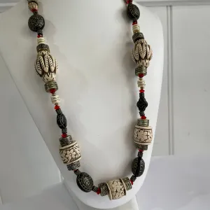 Carved Trade Bead Necklace