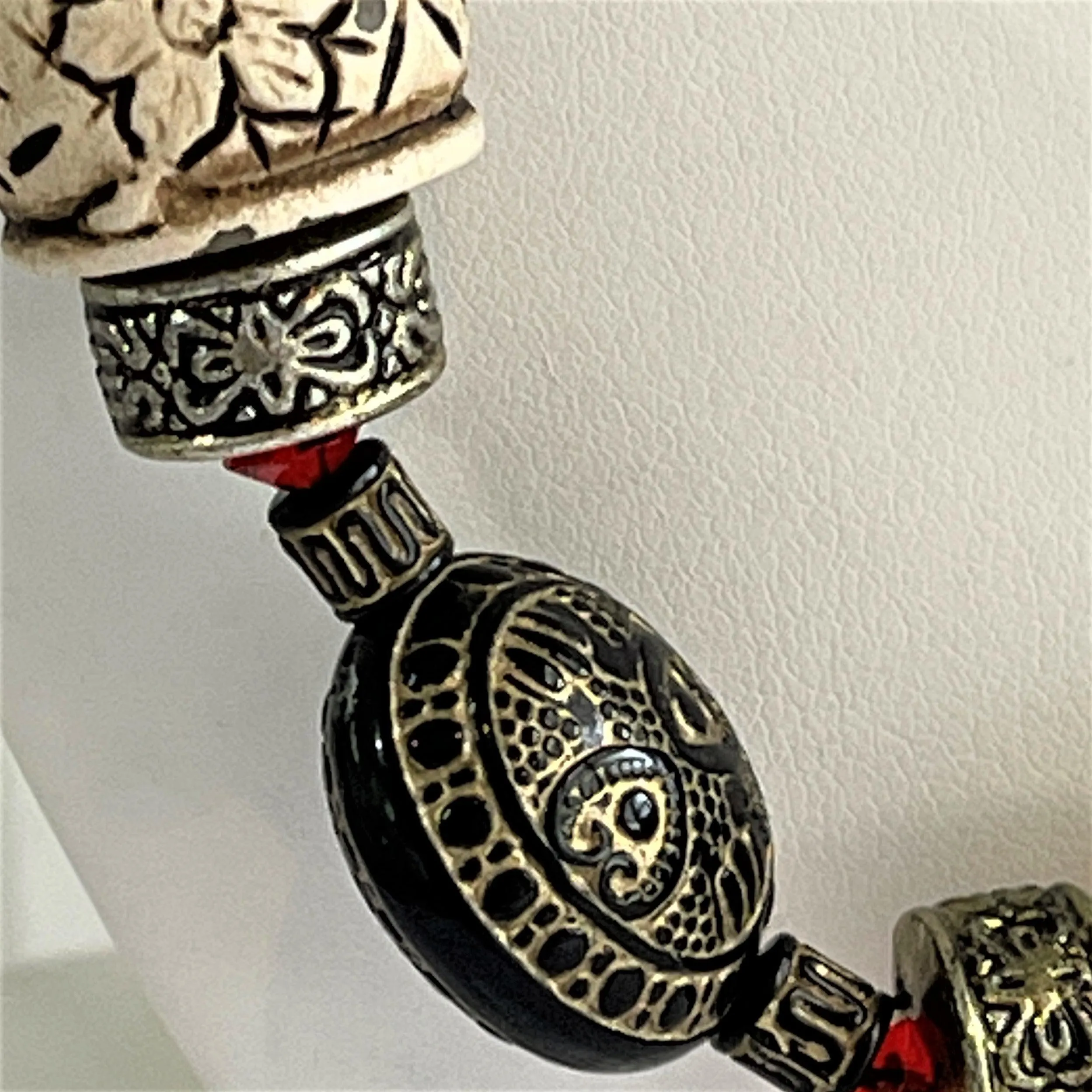 Carved Trade Bead Necklace