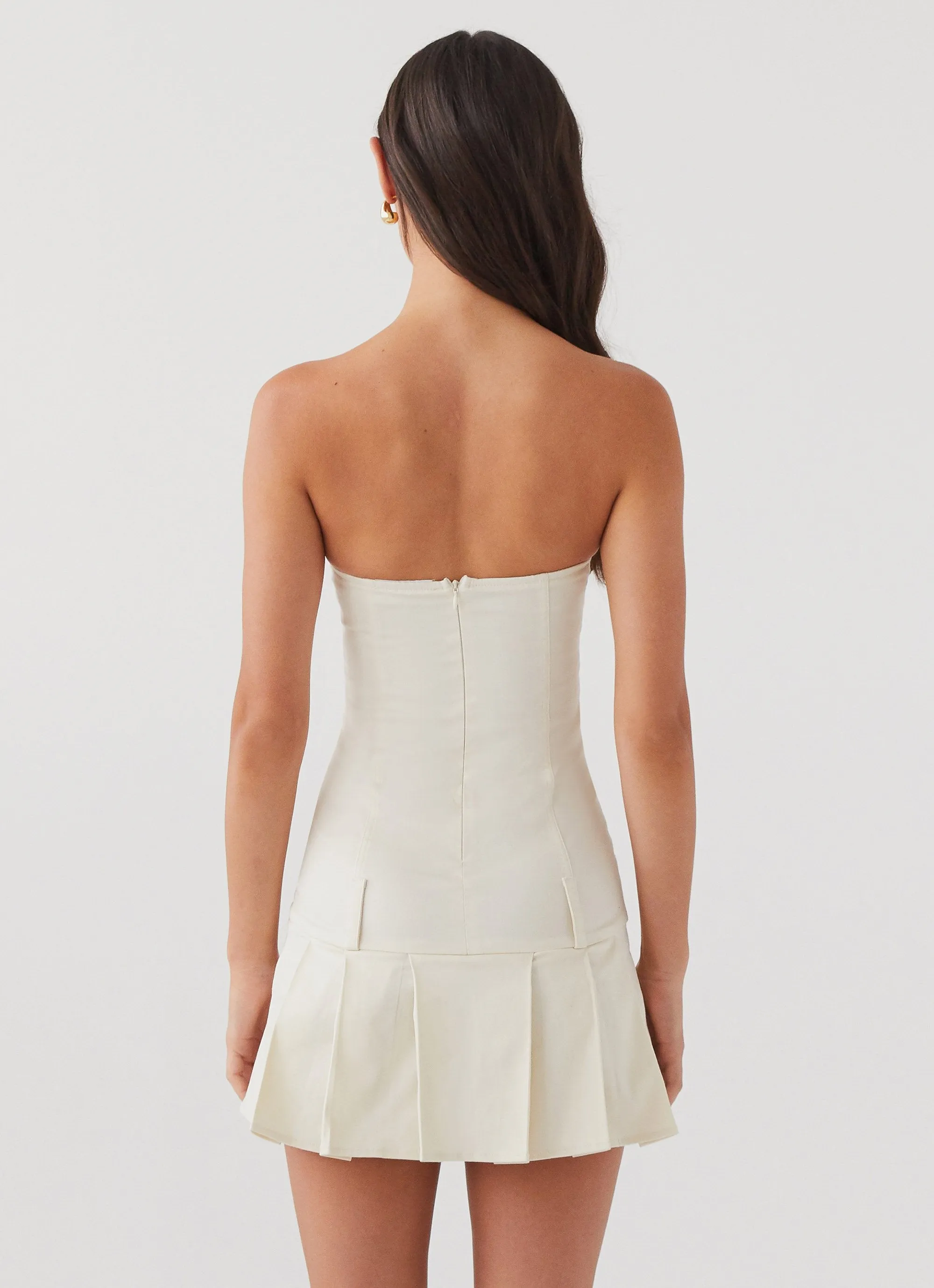 Modern and Feminine Case Closed Mini Dress - Cement