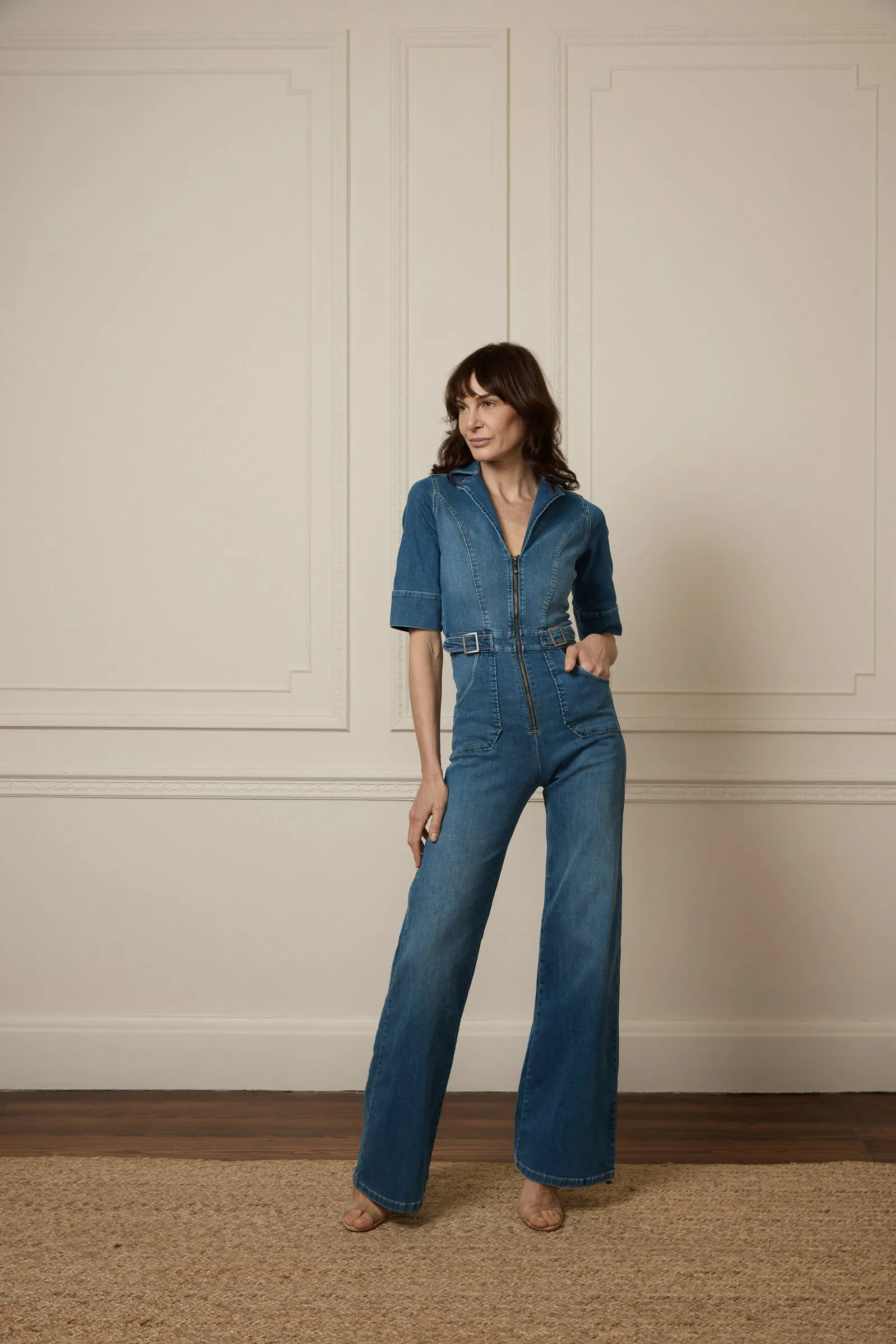 Cassandra The Flared Jumpsuit | Fawcett Blue [Blue Denim]