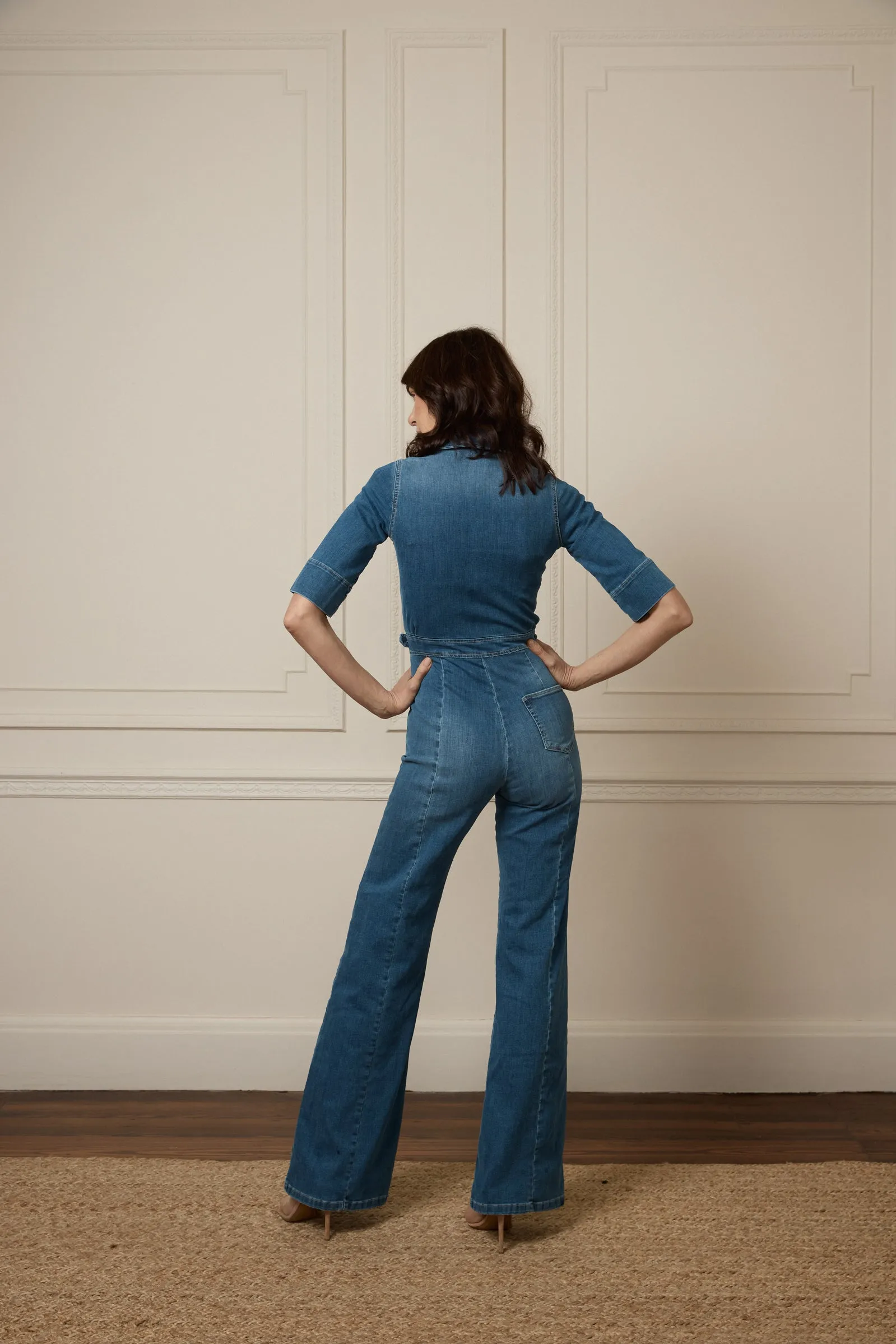 Cassandra The Flared Jumpsuit | Fawcett Blue [Blue Denim]