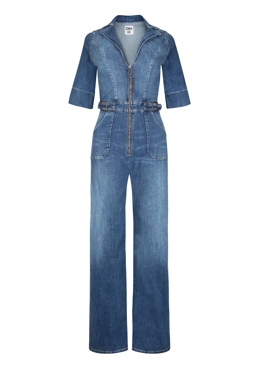 Cassandra The Flared Jumpsuit | Fawcett Blue [Blue Denim]