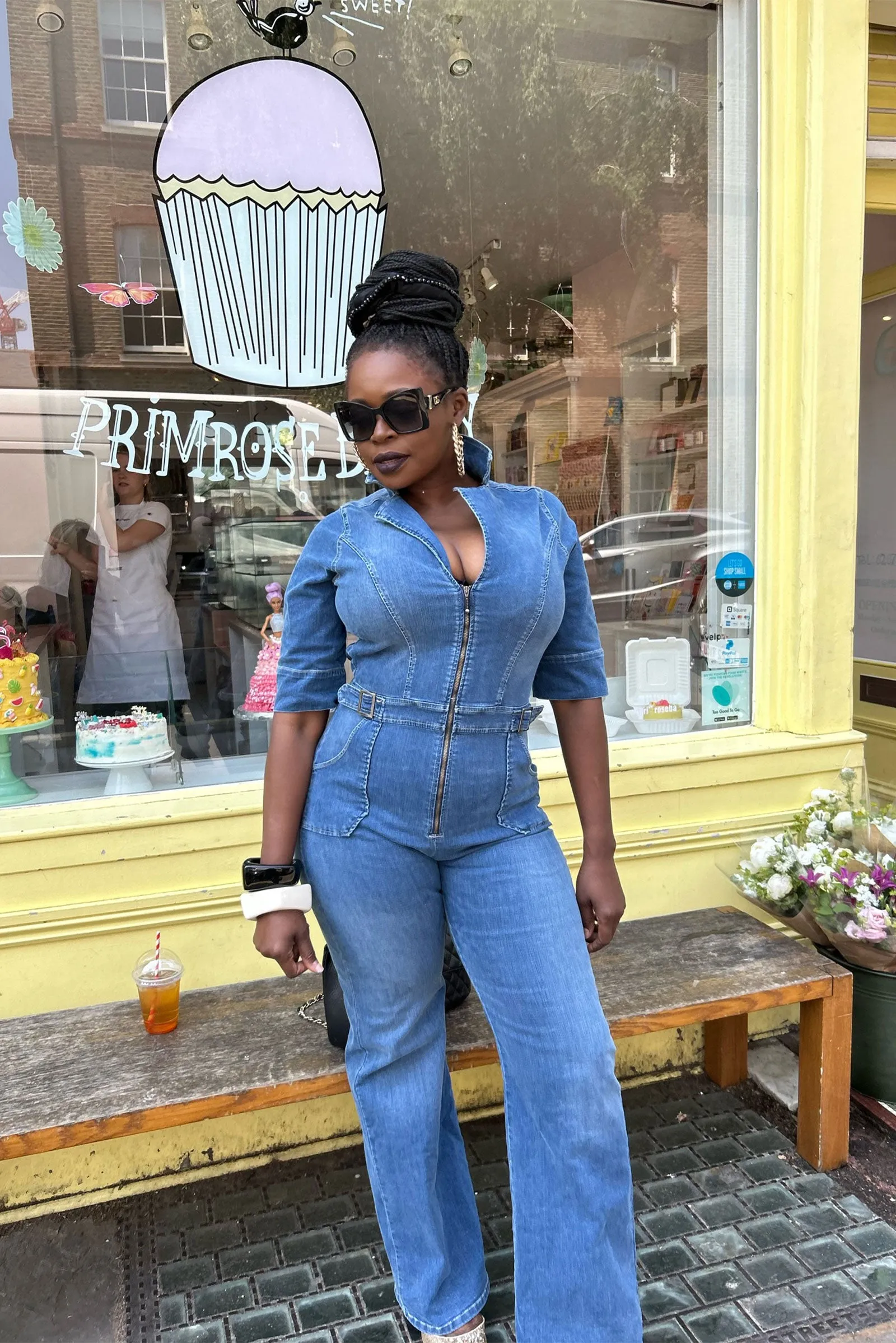 Cassandra The Flared Jumpsuit | Fawcett Blue [Blue Denim]