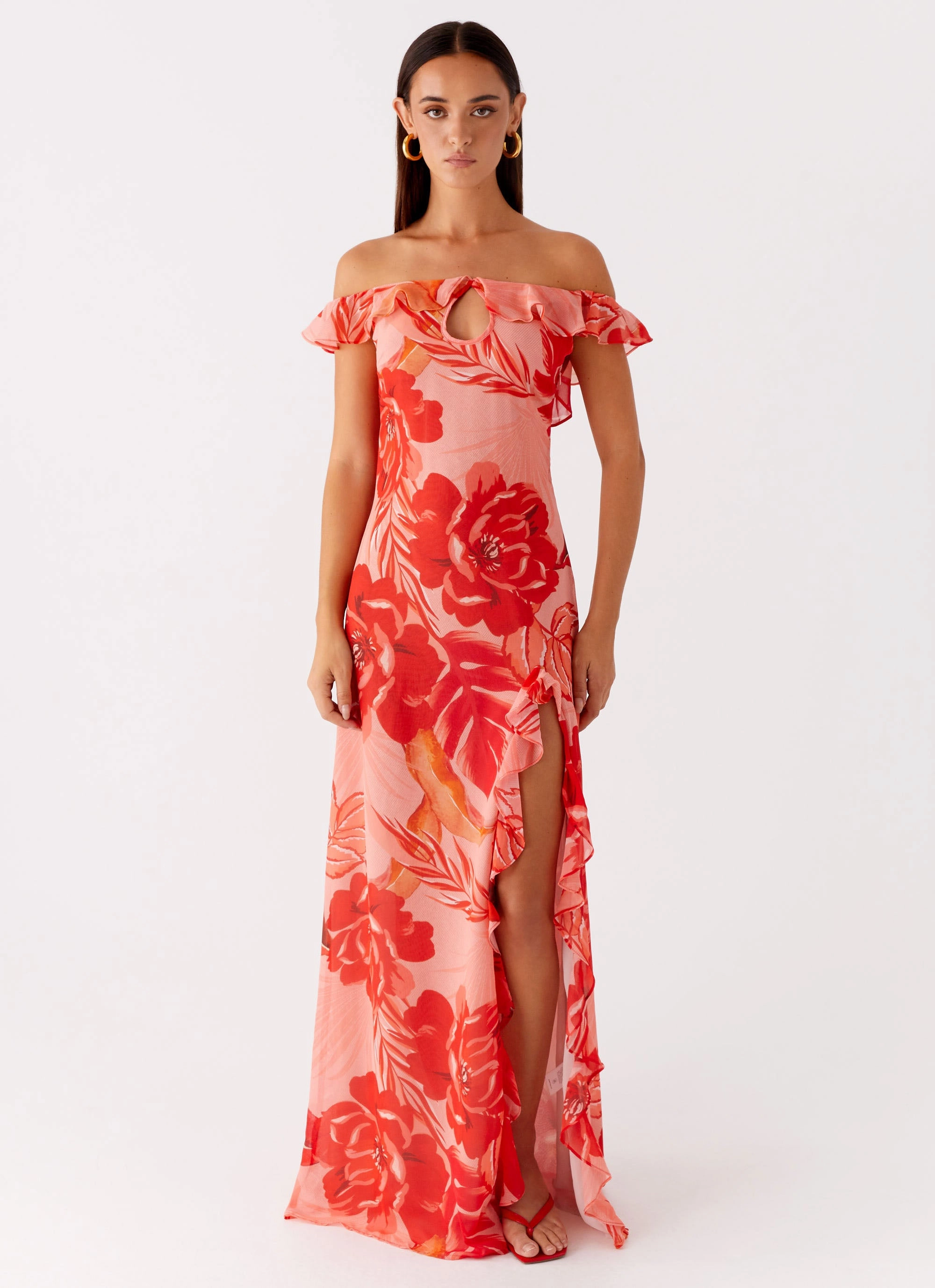 Young Edge Smooth Layering Cassiday Maxi Dress - Sicily Sunsets Print