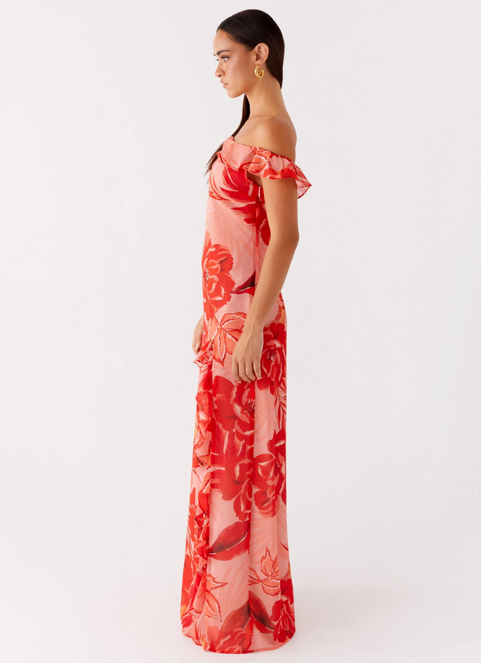 Lower Hem Cassiday Maxi Dress - Sicily Sunsets Print