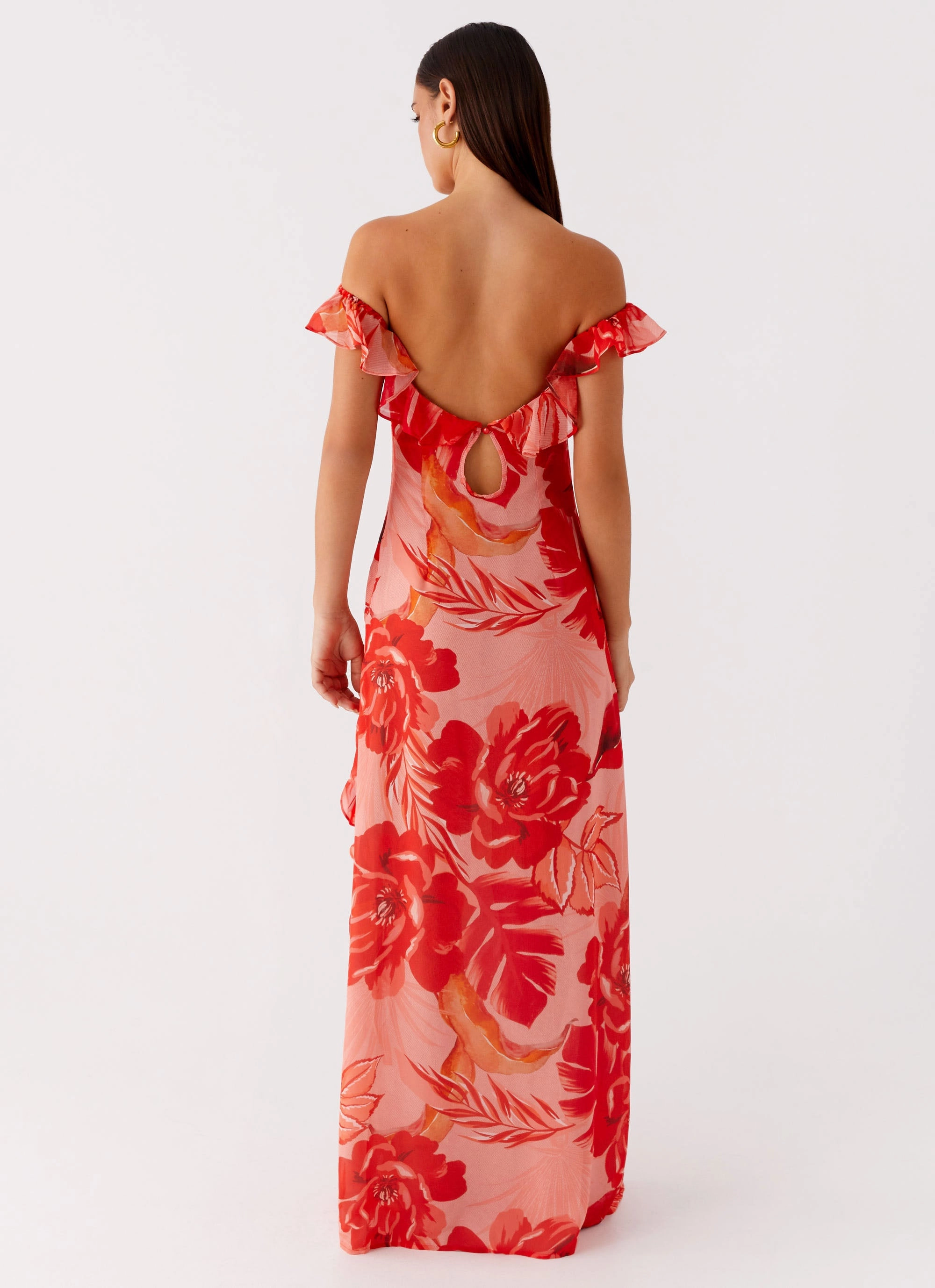 Velvet-Edge Cassiday Maxi Dress - Sicily Sunsets Print