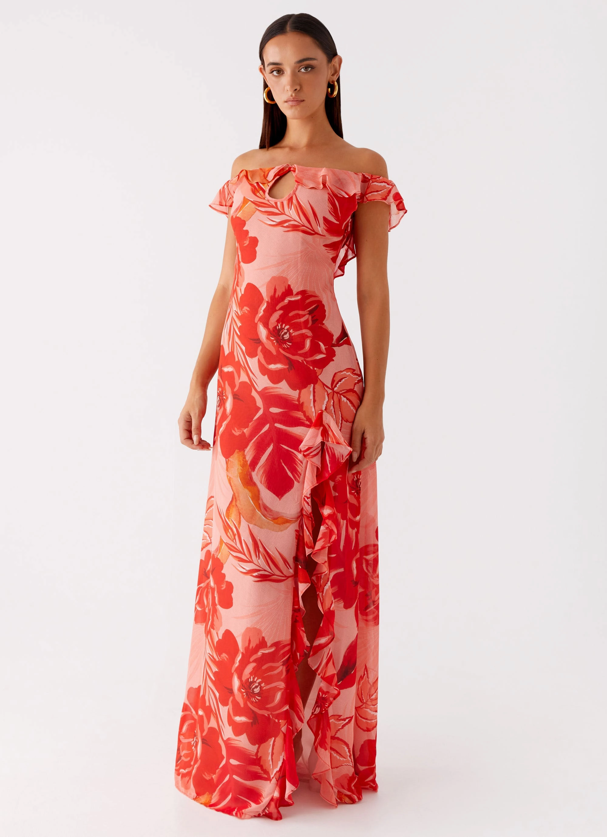 Classic Touch Evening-Wear Cassiday Maxi Dress - Sicily Sunsets Print