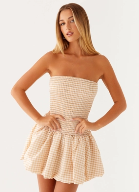 Modern Movement Cassidy Mini Dress - Orange Gingham