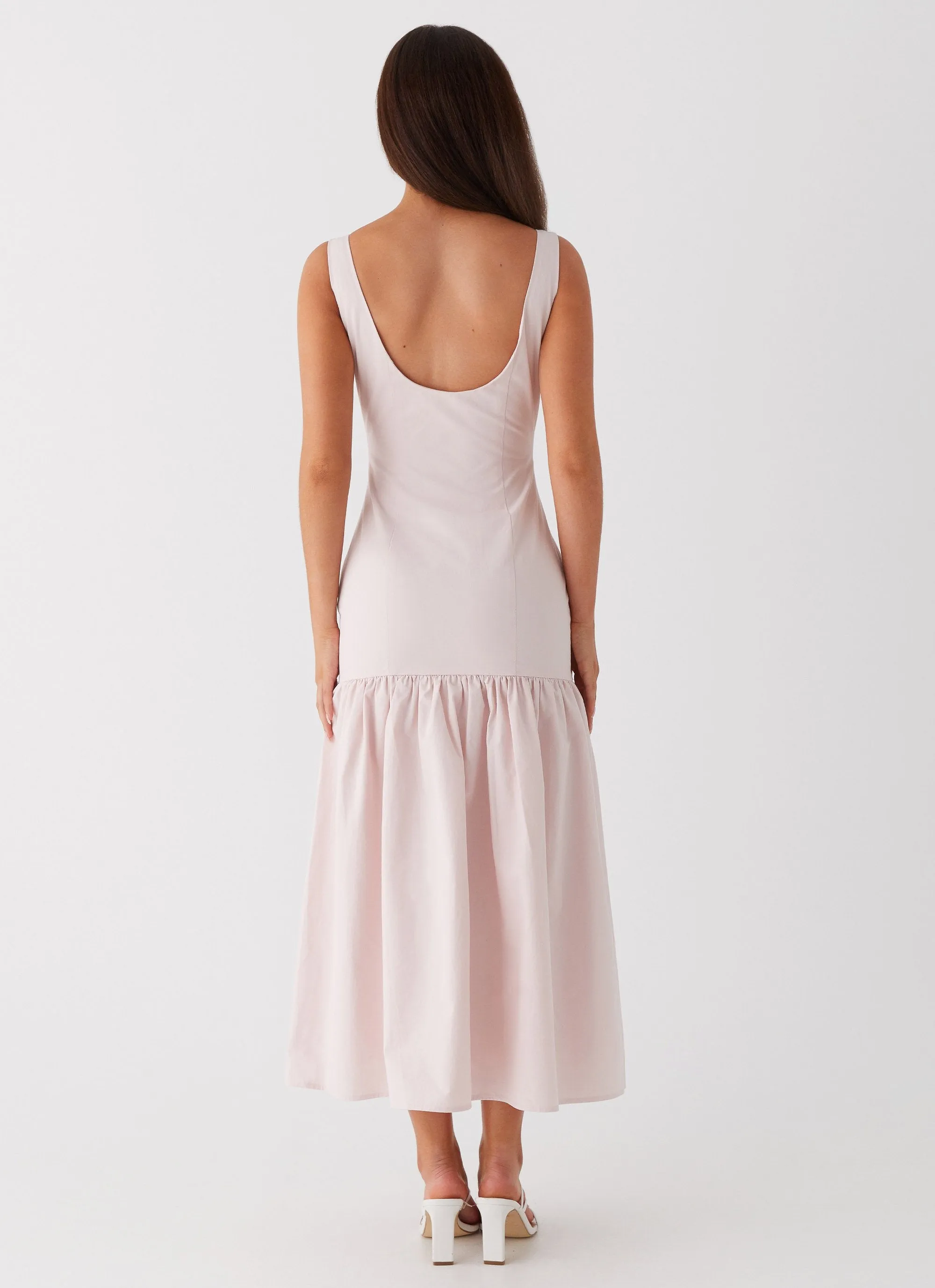 Ladylike Midi Dress - Pink NonIrritatingLining Figure-Skimming