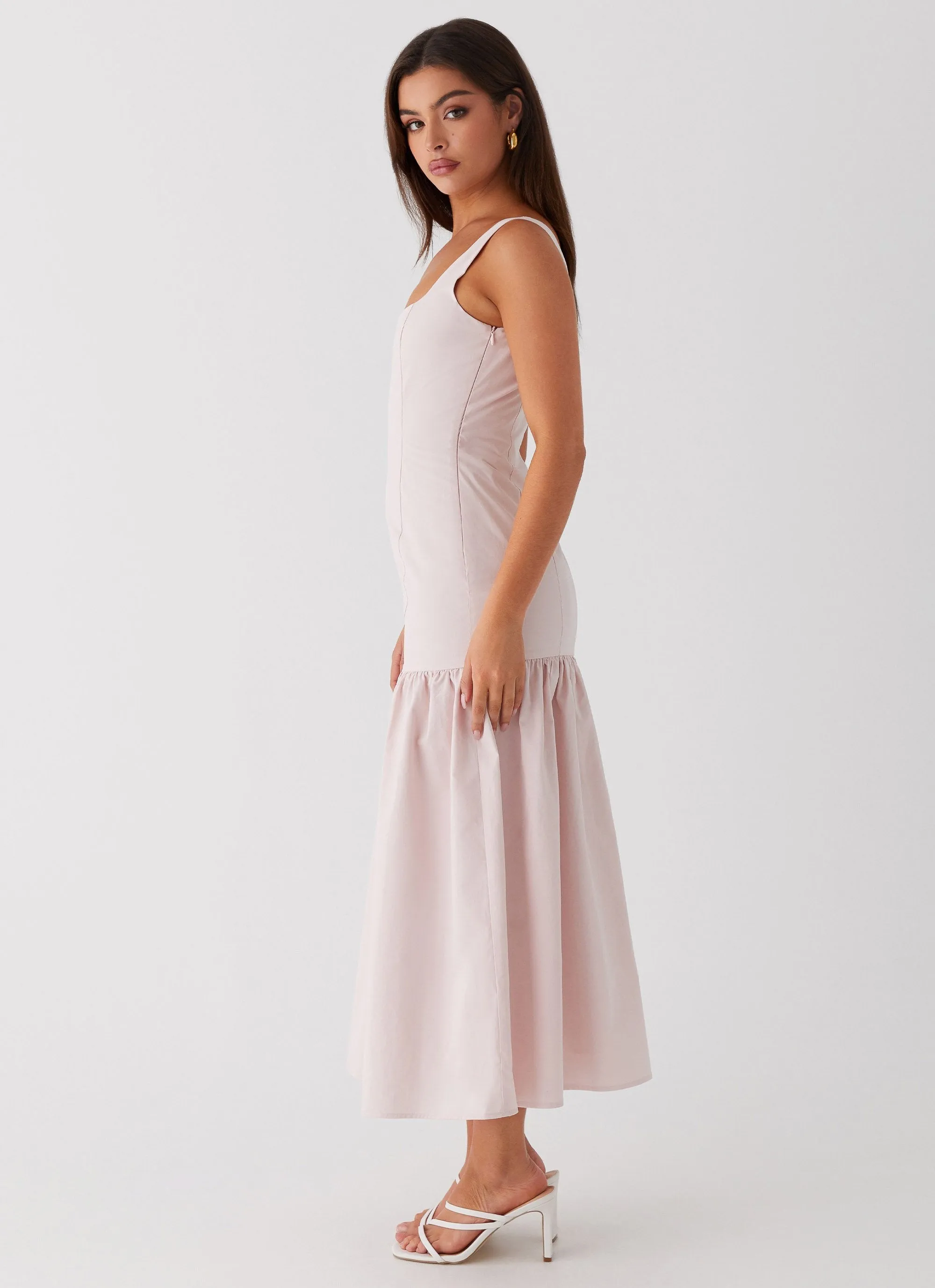 Minimal Motion Year Round Ladylike Midi Dress - Pink