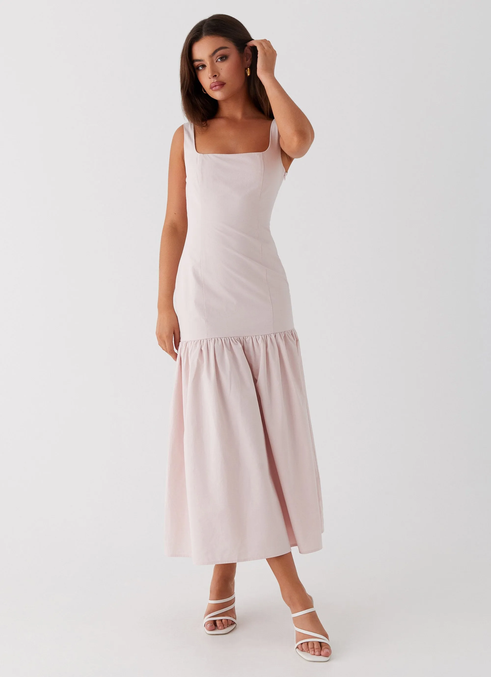 Neutral Look Ladylike Midi Dress - Pink