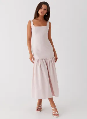 Ladylike Midi Dress - Pink Easy Layering Piece Relaxed Fit Look