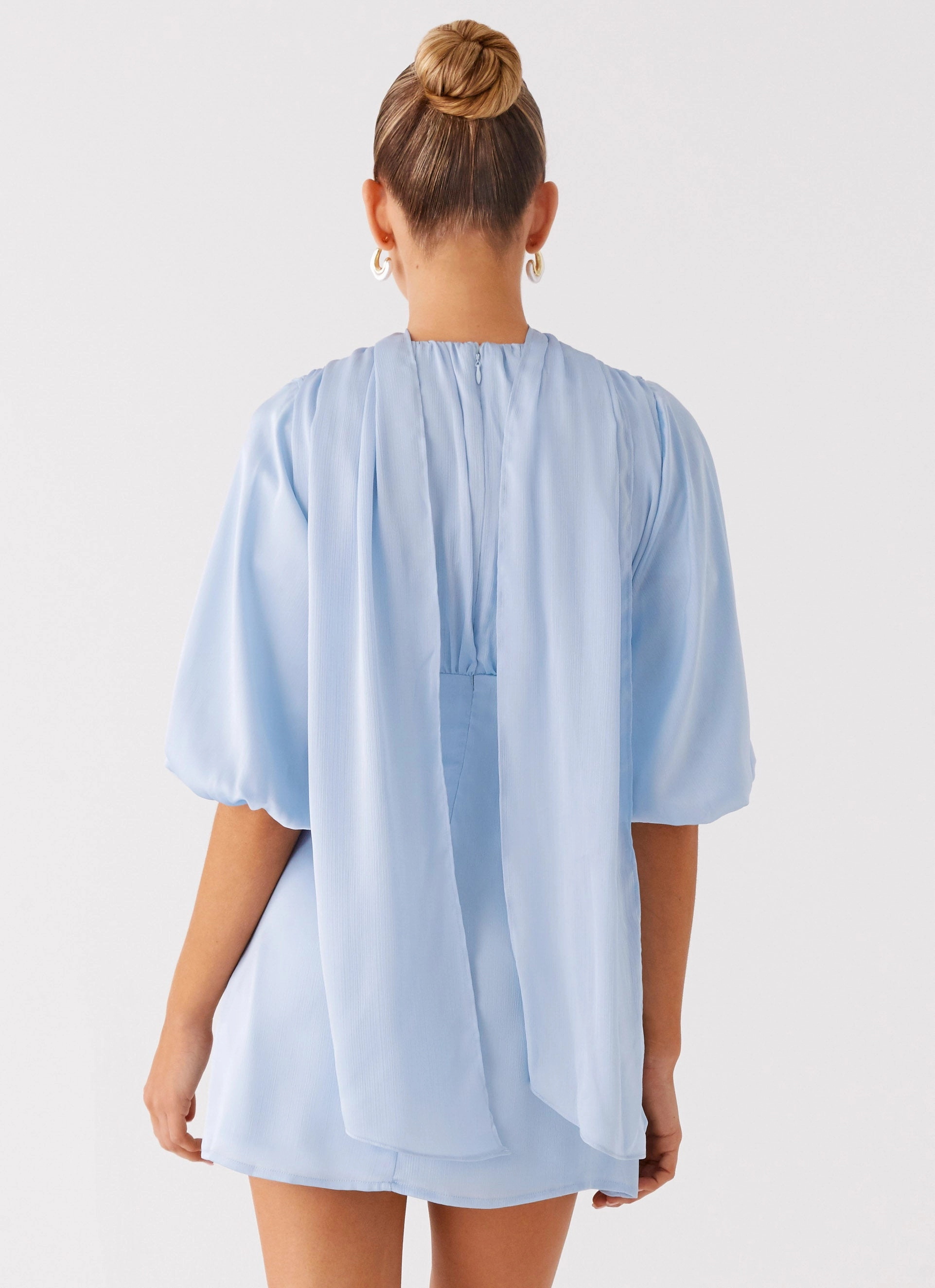 Mary Mini Dress - Blue Smooth silhouette