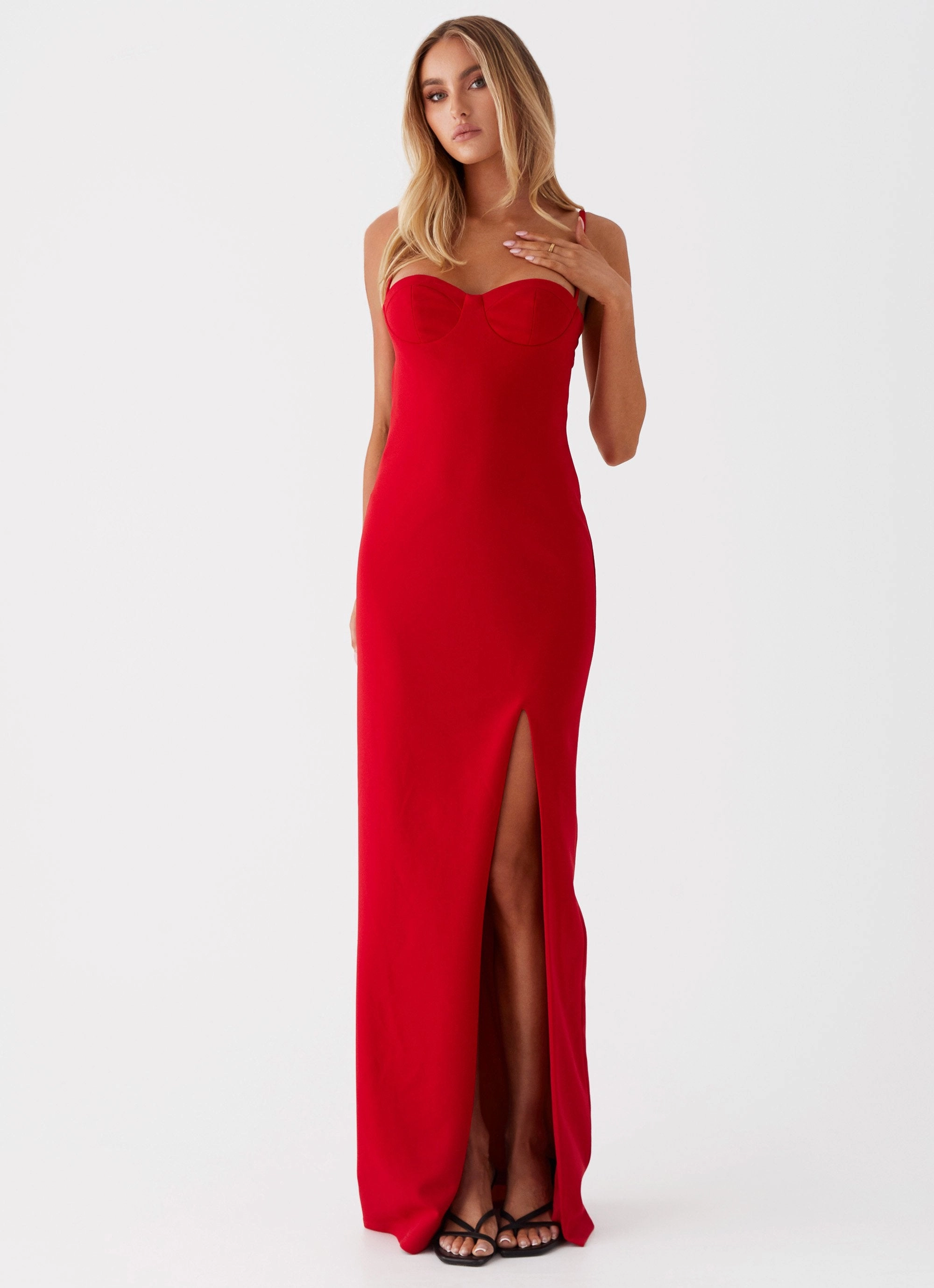 Relaxed Waist Stefanie Maxi Dress - Red