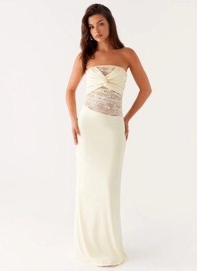 garden wedding Sweet Energy Strapless Maxi Dress - Yellow