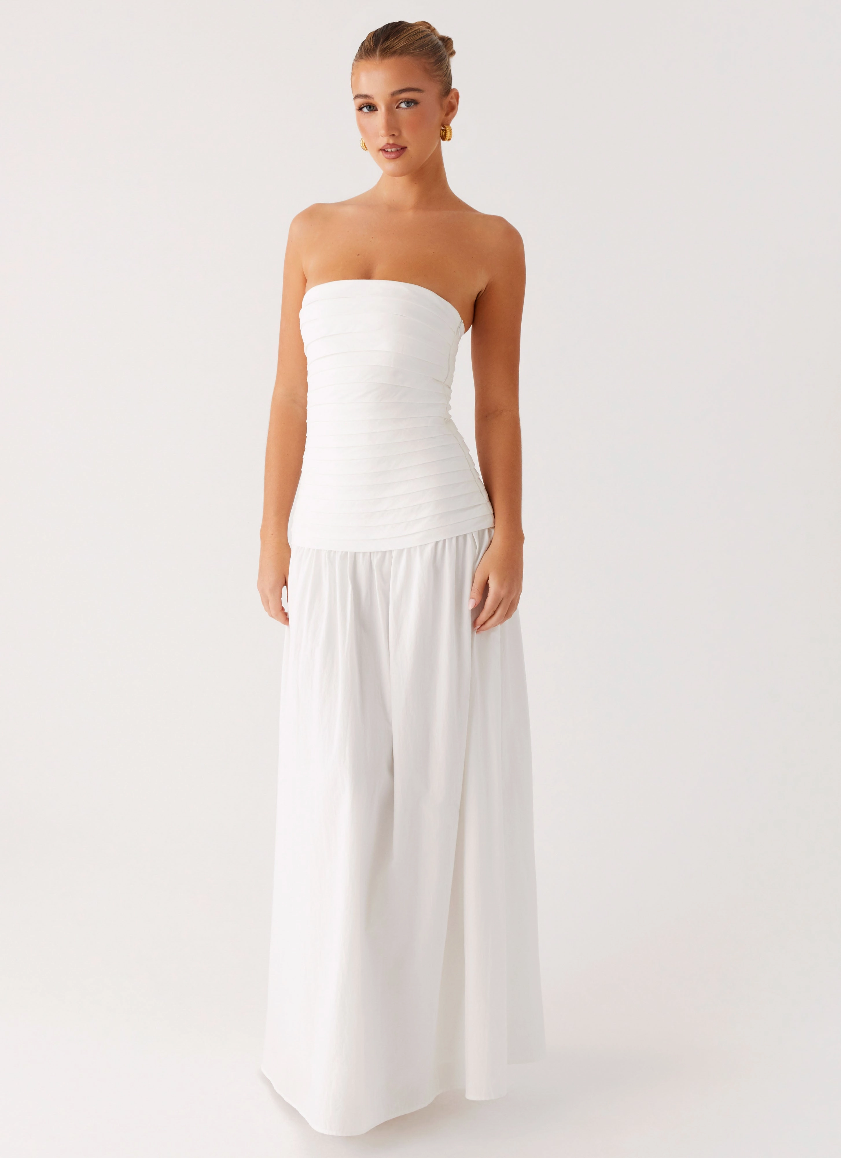 Tyrah Maxi Dress - White Multipurpose Edgy-Look