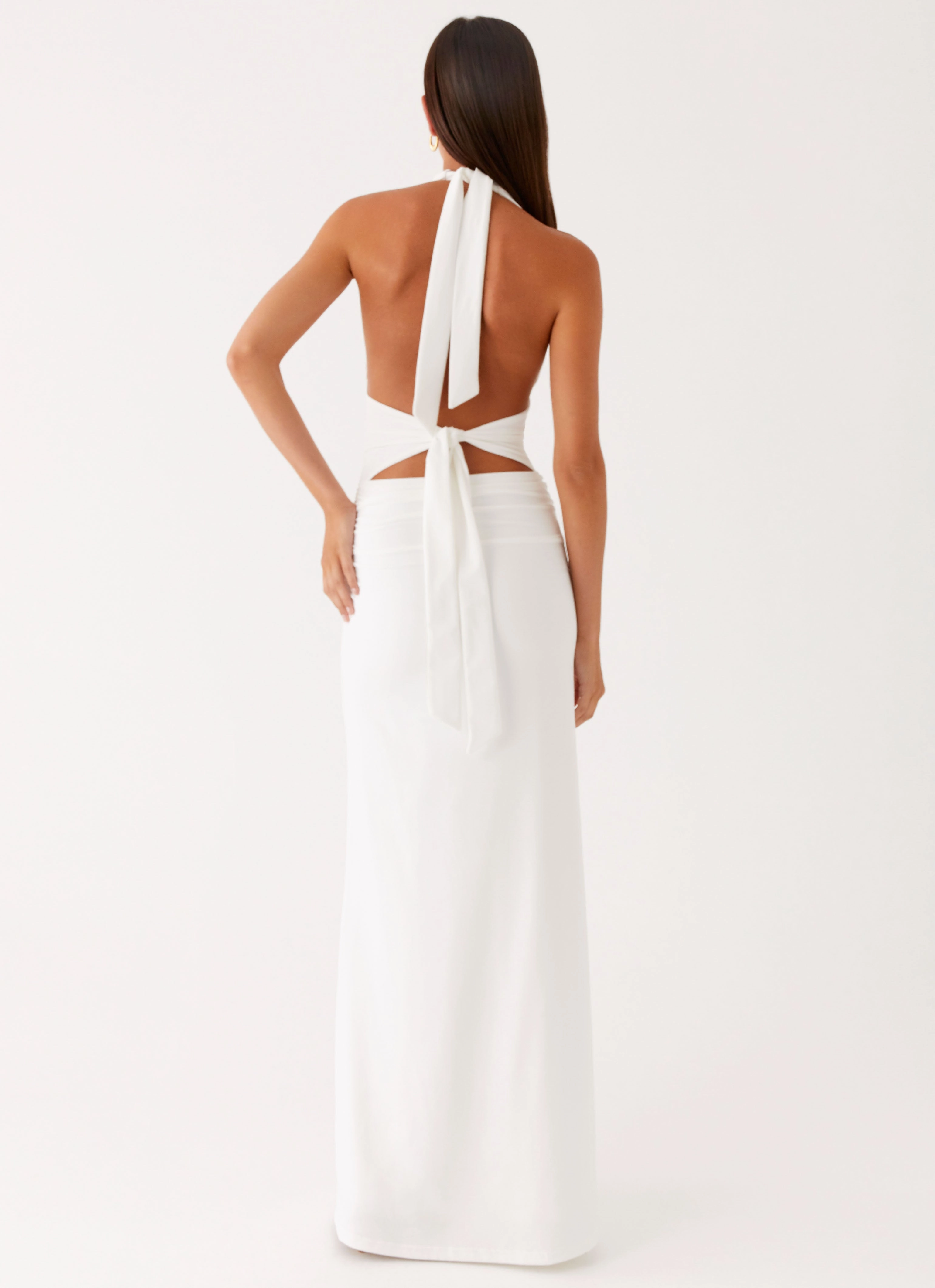 Ilaria Halter Maxi Dress - White Simple Chic