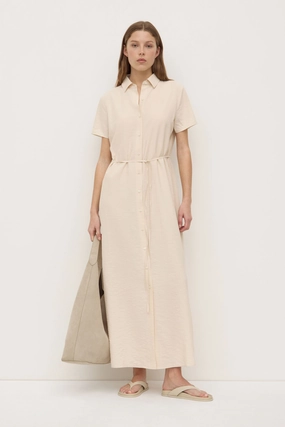 Heather Silk Blend Shirt Dress Light Touch Modern Soft