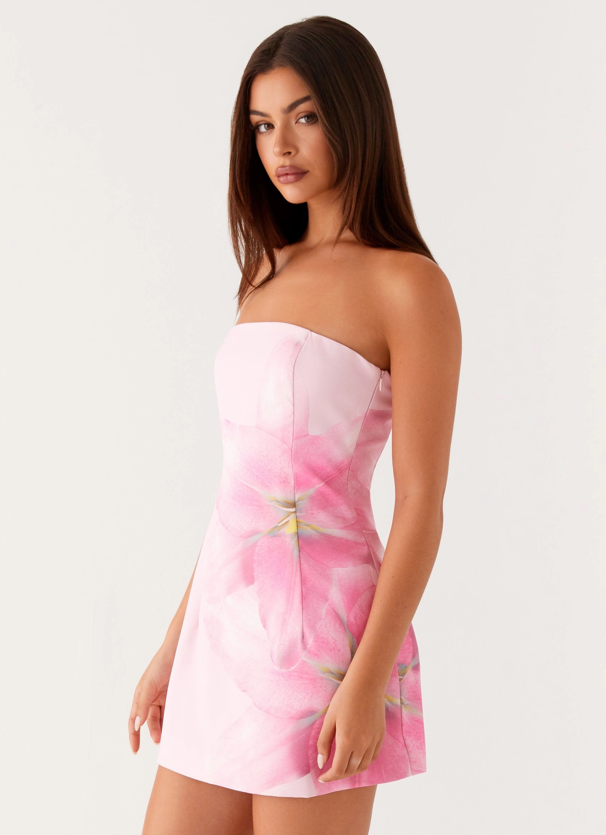 Lounge Vibe Casual Waist Sugar Rush Strapless Mini Dress - Pink