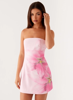 Travel Friendly Chic Spirit Sugar Rush Strapless Mini Dress - Pink