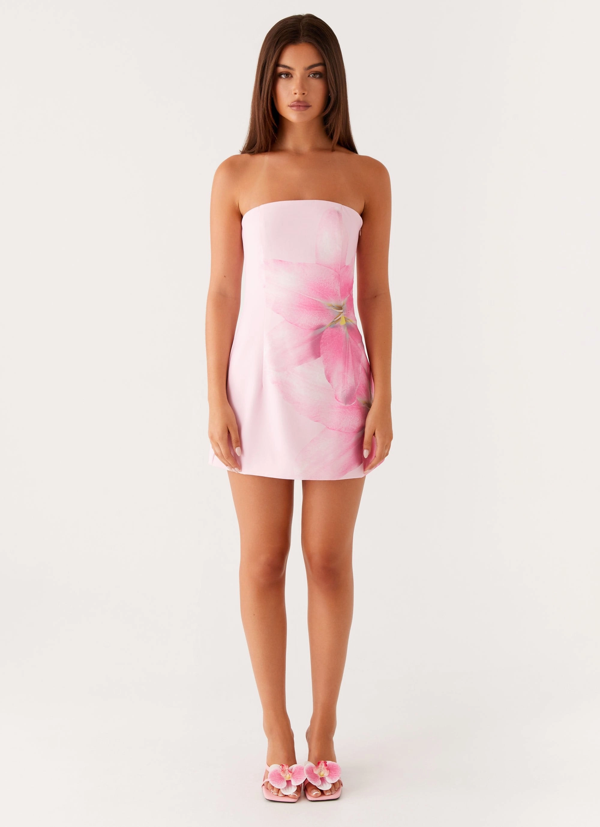 Sugar Rush Strapless Mini Dress - Pink Summer Air Dreamy Drape