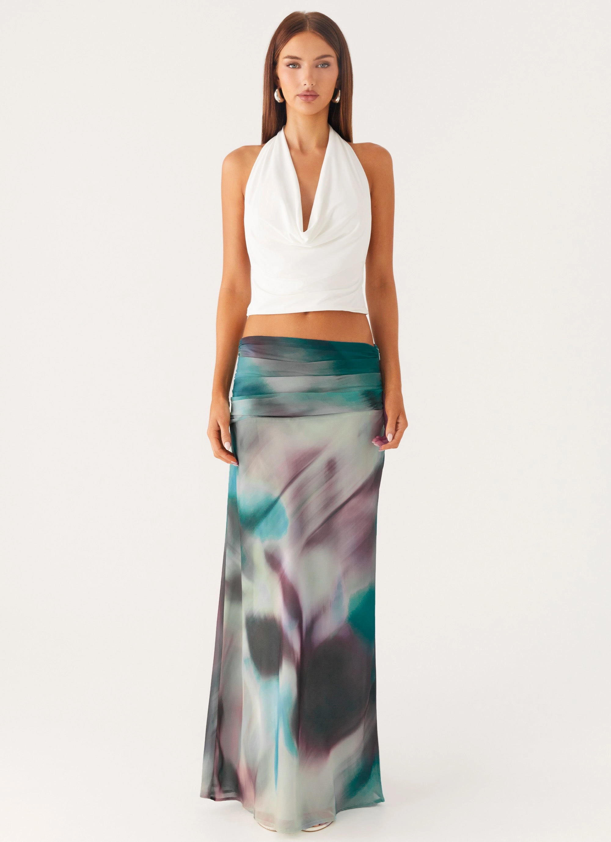 Flexible Performance Rimi Maxi Skirt - Sea Splash