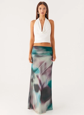 Flexible Performance Rimi Maxi Skirt - Sea Splash