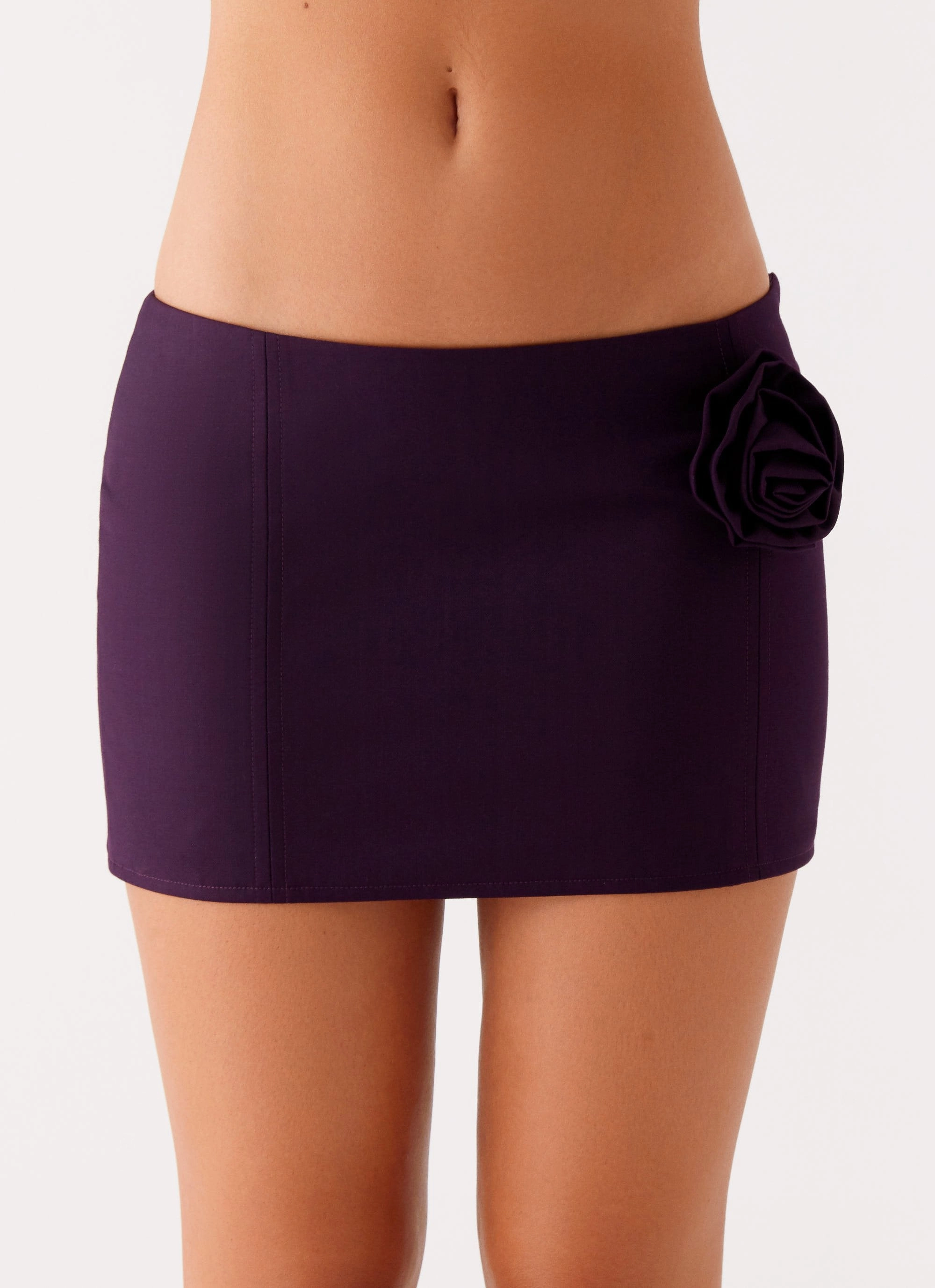 Campbell Mini Skirt - Plum personalized option natural fiber