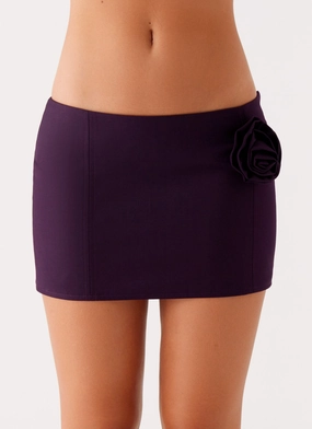 Campbell Mini Skirt - Plum personalized option natural fiber