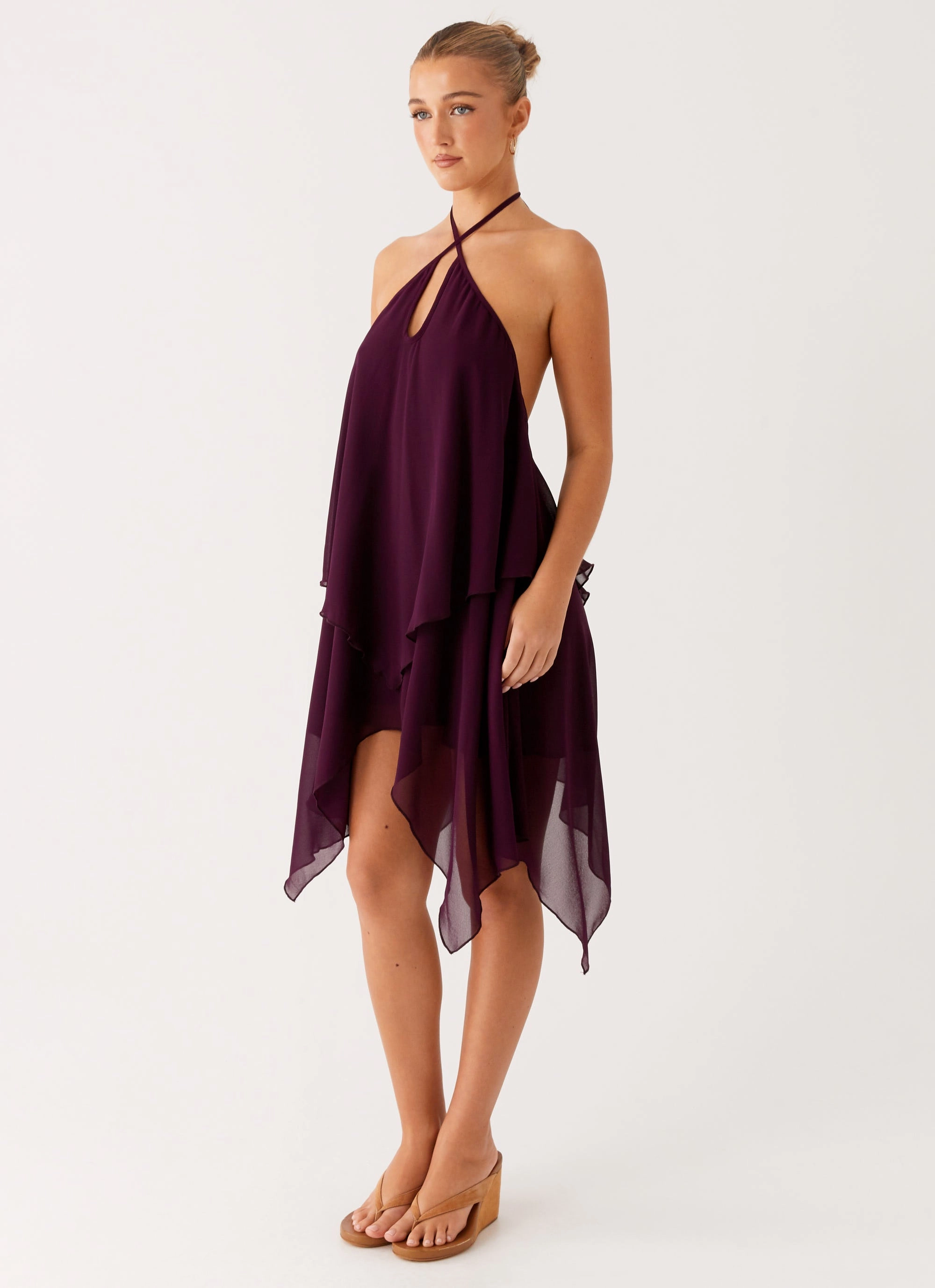 Dalenti Midi Dress - Plum Light Fabrication