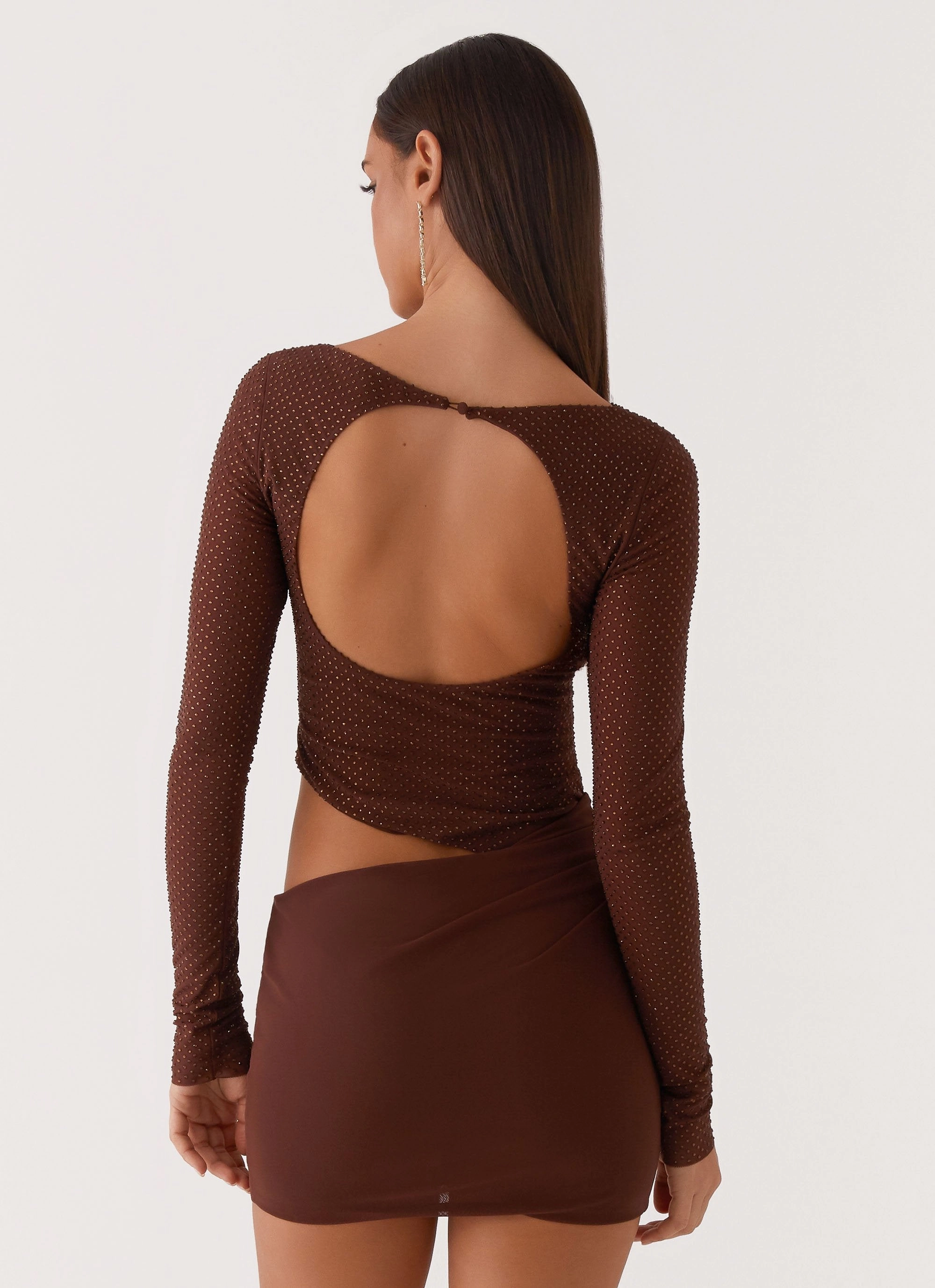 Subtle Comfort Catch The Night Sequin Mini Dress - Chocolate