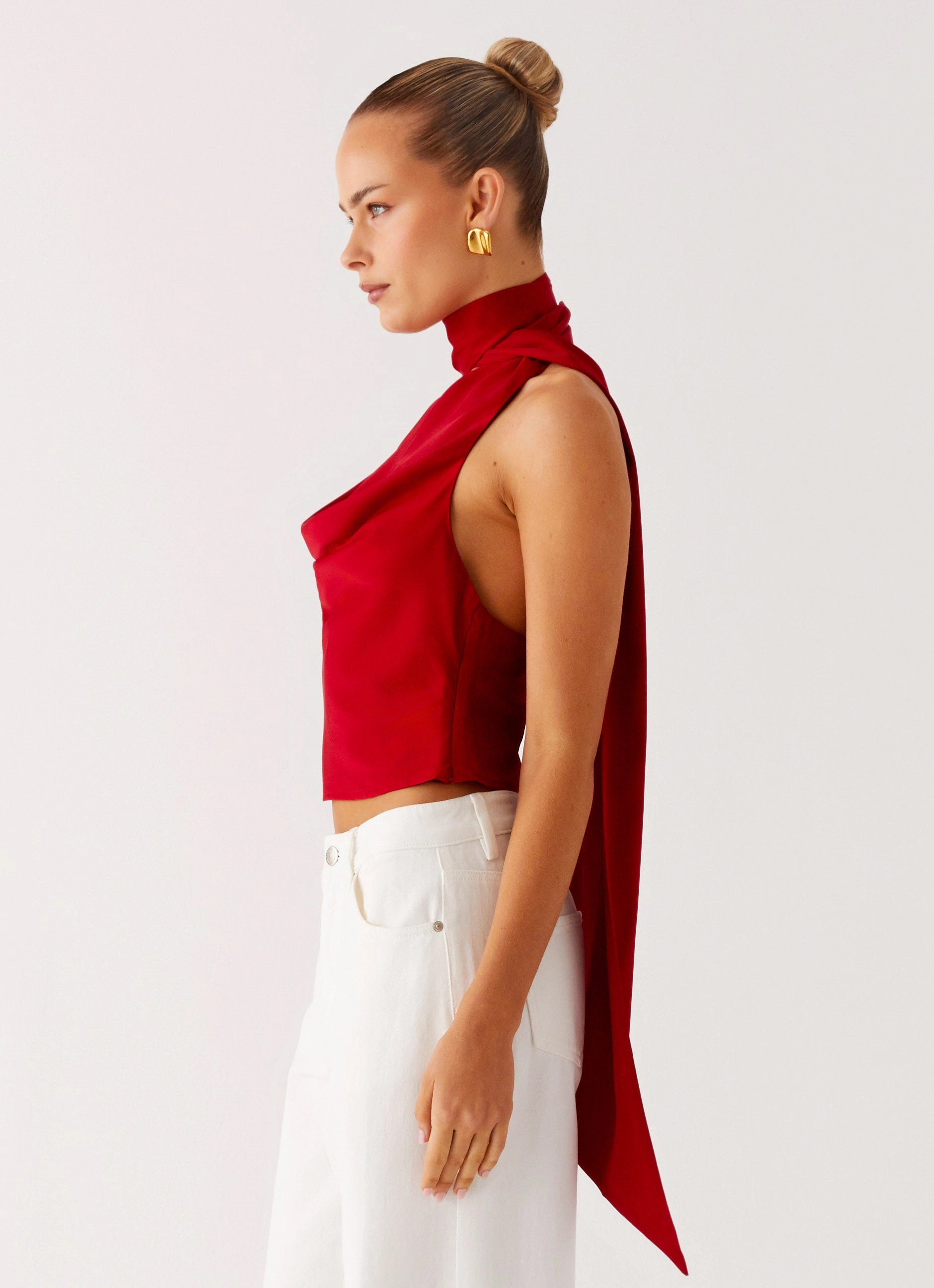 Catching Feelings Top - Red EasyCare Fabric