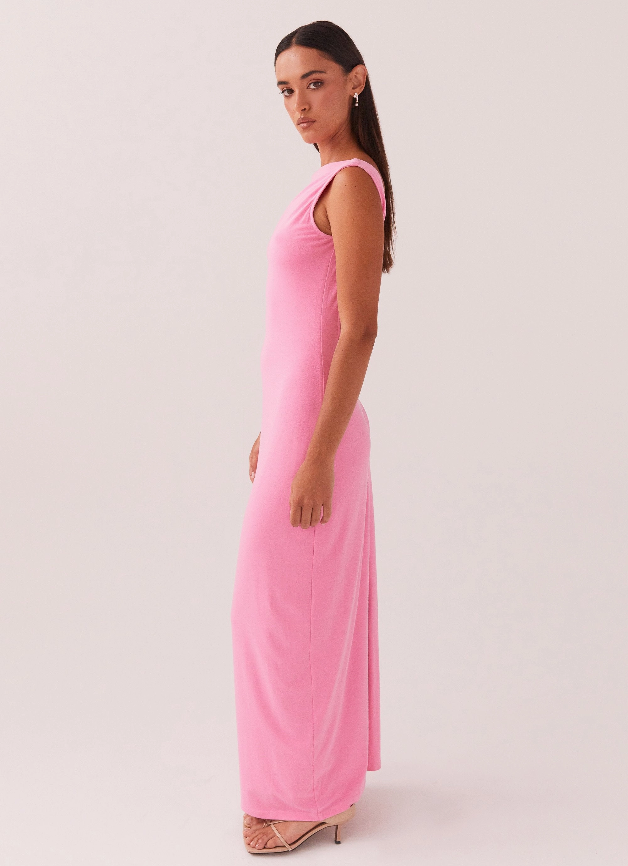 Celina Maxi Dress - Pink Romantic dinner wear luxe feel