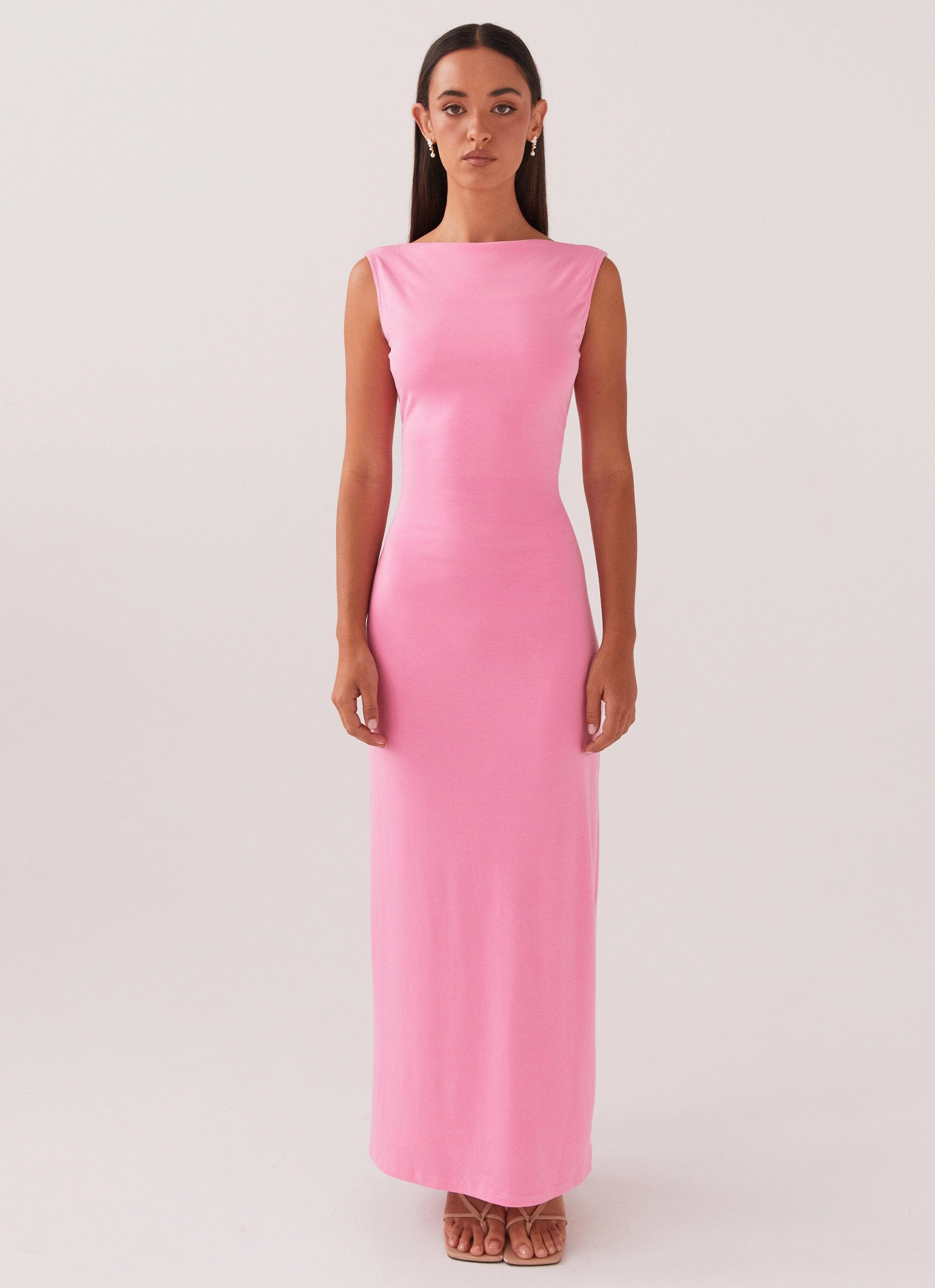 Relaxed Waist Fit Celina Maxi Dress - Pink