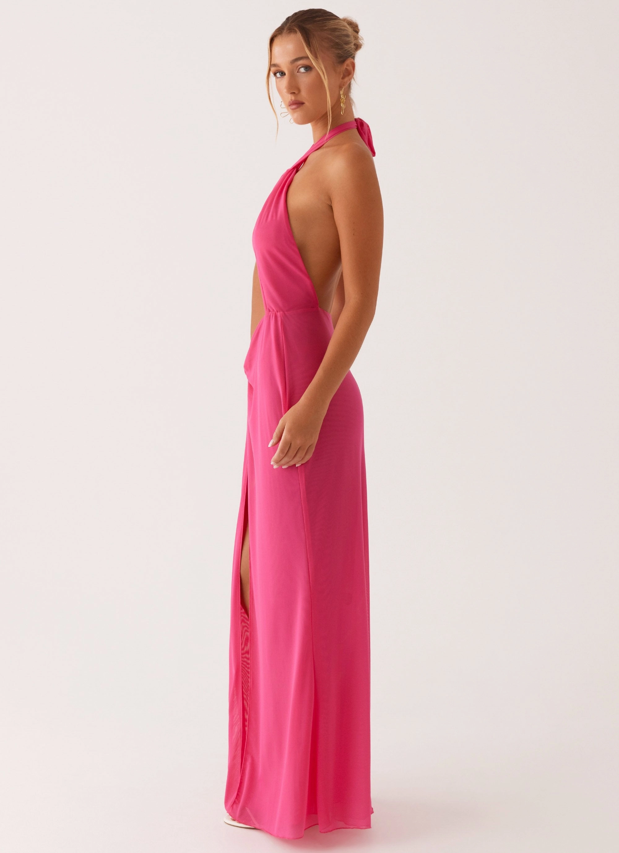Centre Stage Maxi Dress - Pink Pearl-Detail Charming Style