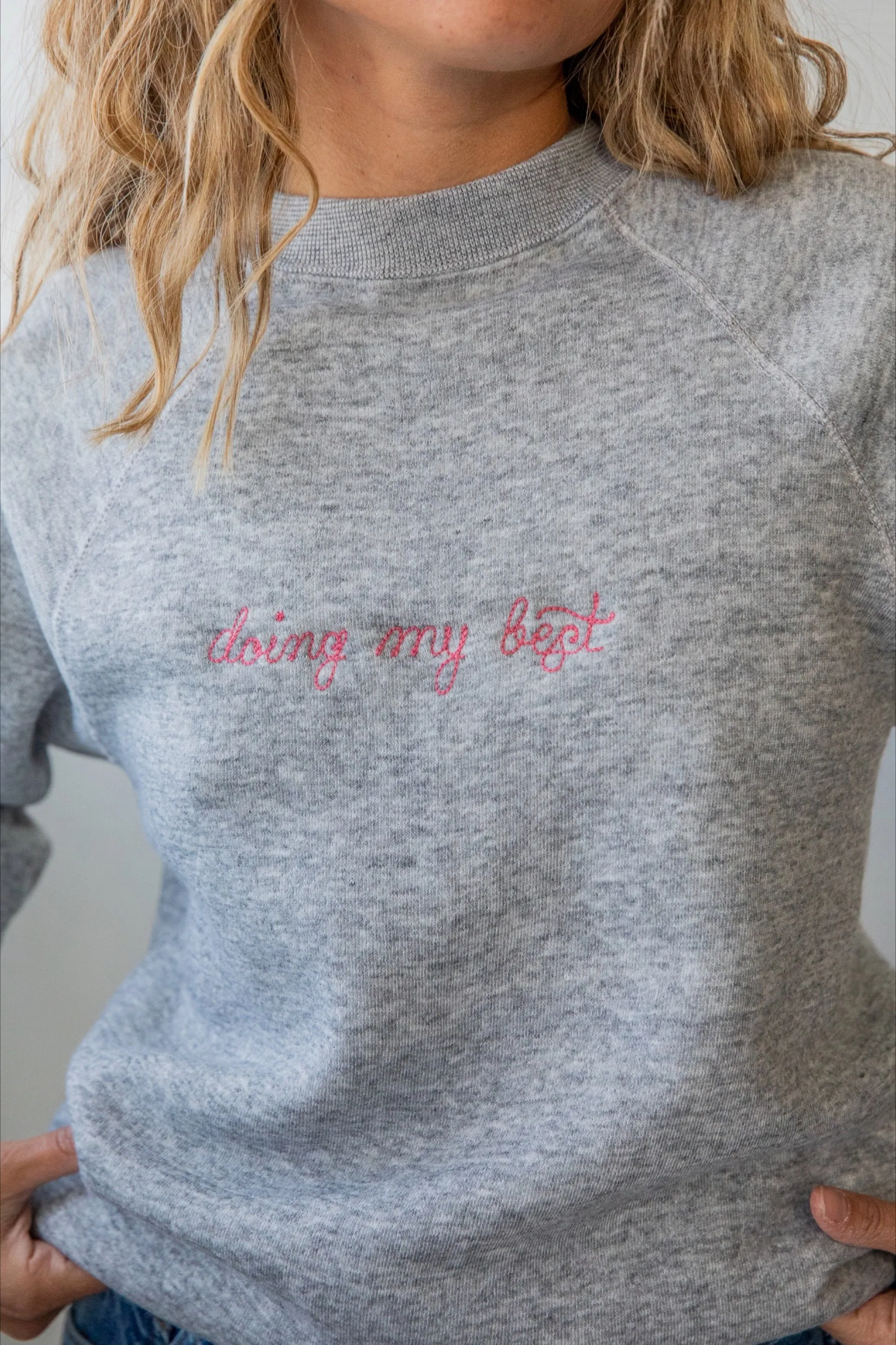 Ceremony Chainstitch X Prism Dark Heather Grey Doing My Best Sweatshirt