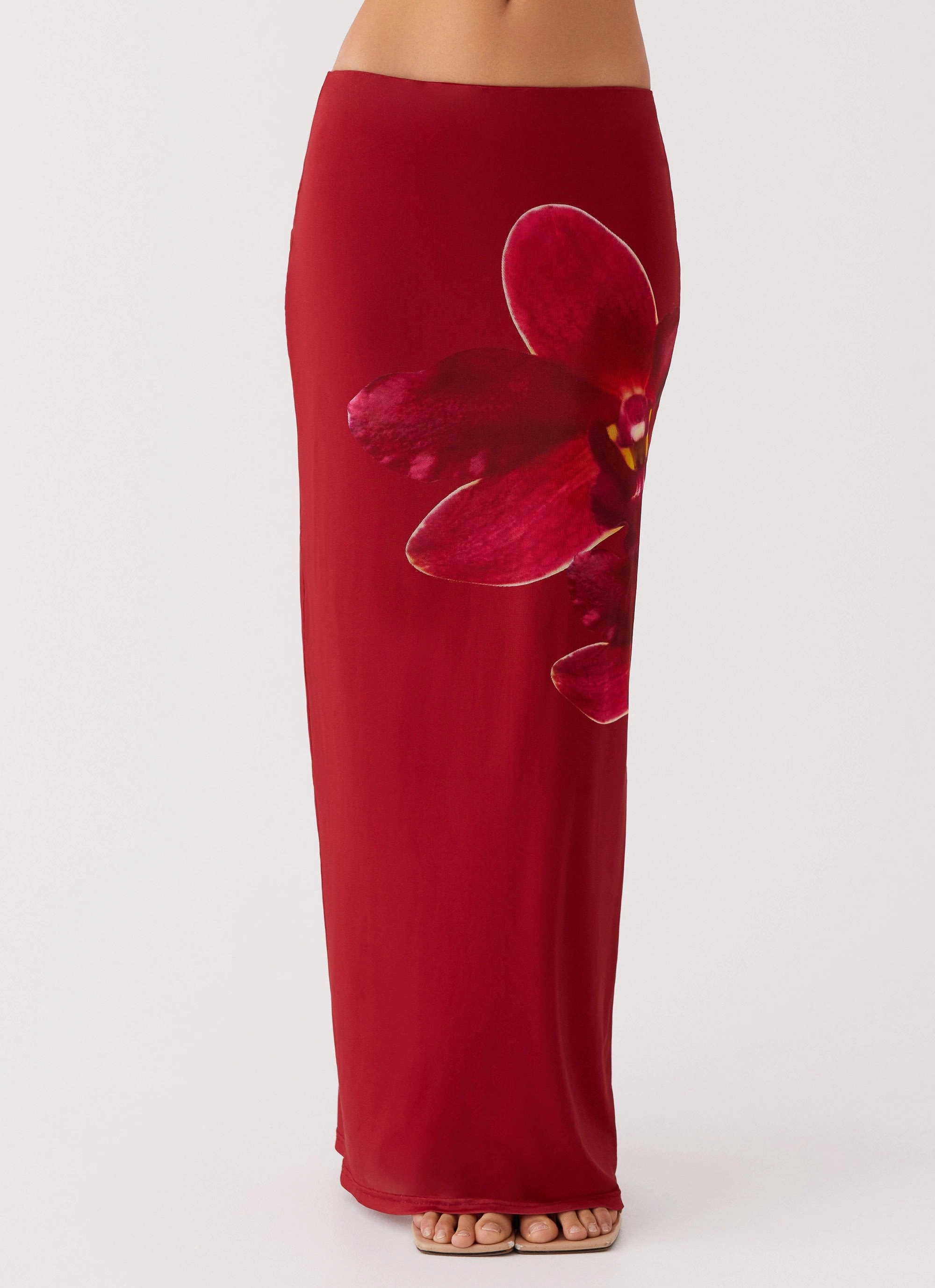 Waiting For Dawn Mesh Maxi Skirt - Rosa Lightweight Fabric