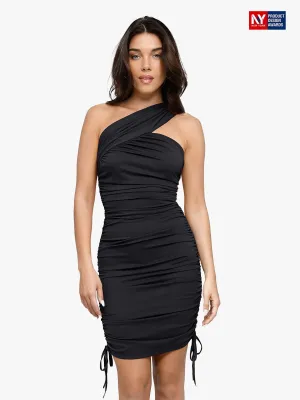 Comfortable Design Active Wear Bluetag Cooling Shapewear One-Shoulder Ruched Bodycon Dress
