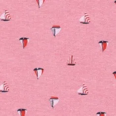 Chambray - Little boats on pink-red